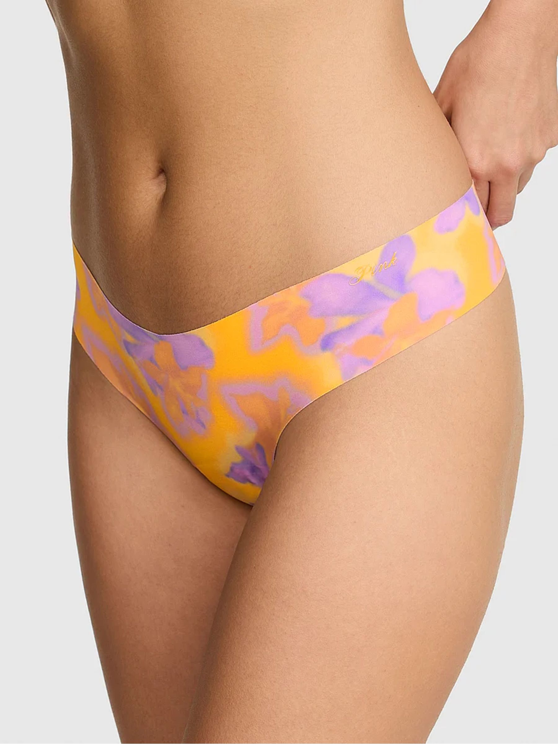 Orange Hibiscus Thong No Show Knickers - Image 1 of 2