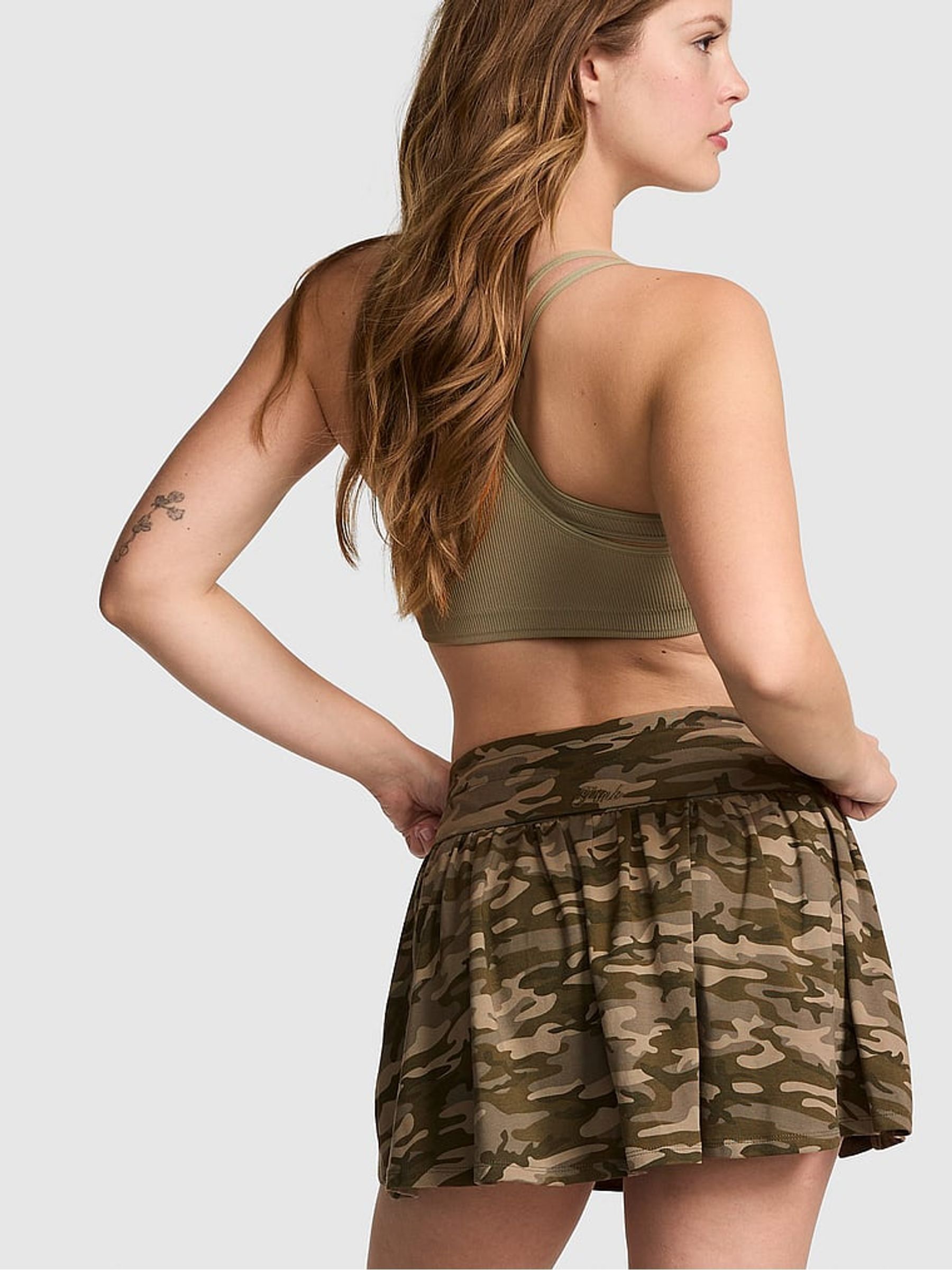 Green Camo Cotton Drawstring Skirt - Image 2 of 2