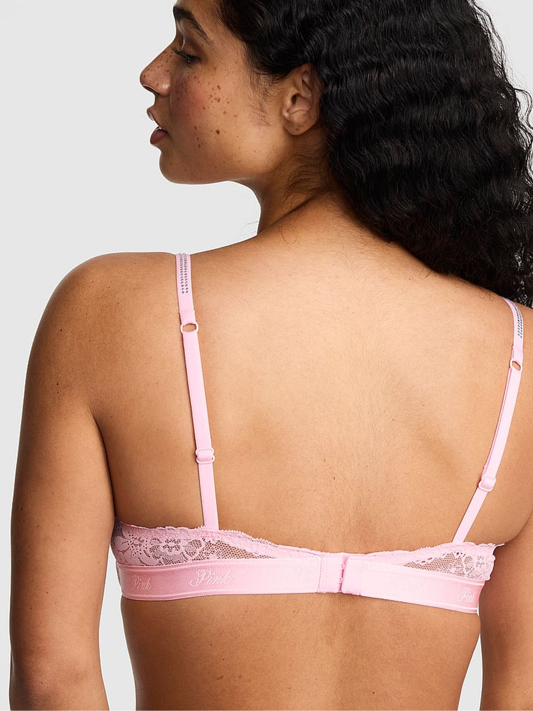 Broadwalk Pink Lace Push Up Balcony Bra - Image 2 of 2