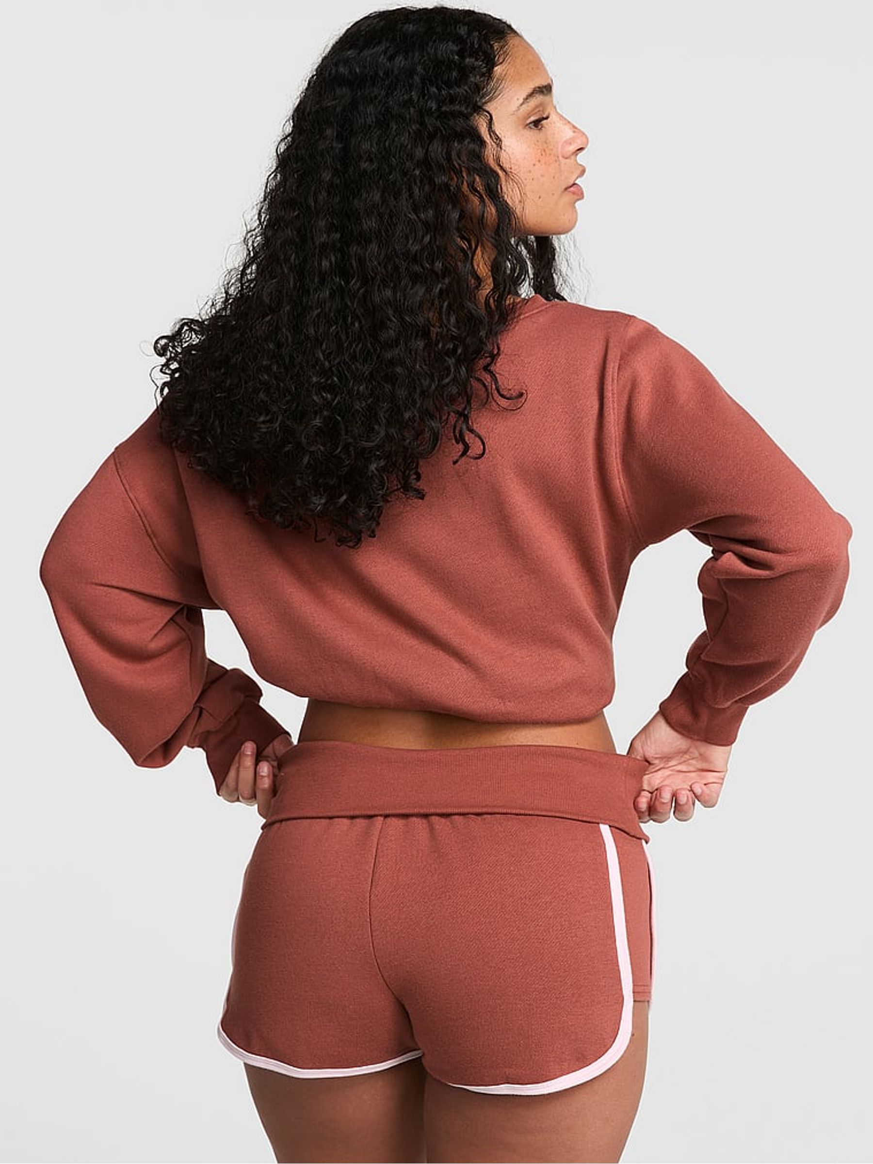Clay Brown Foldover Shorts - Image 2 of 2