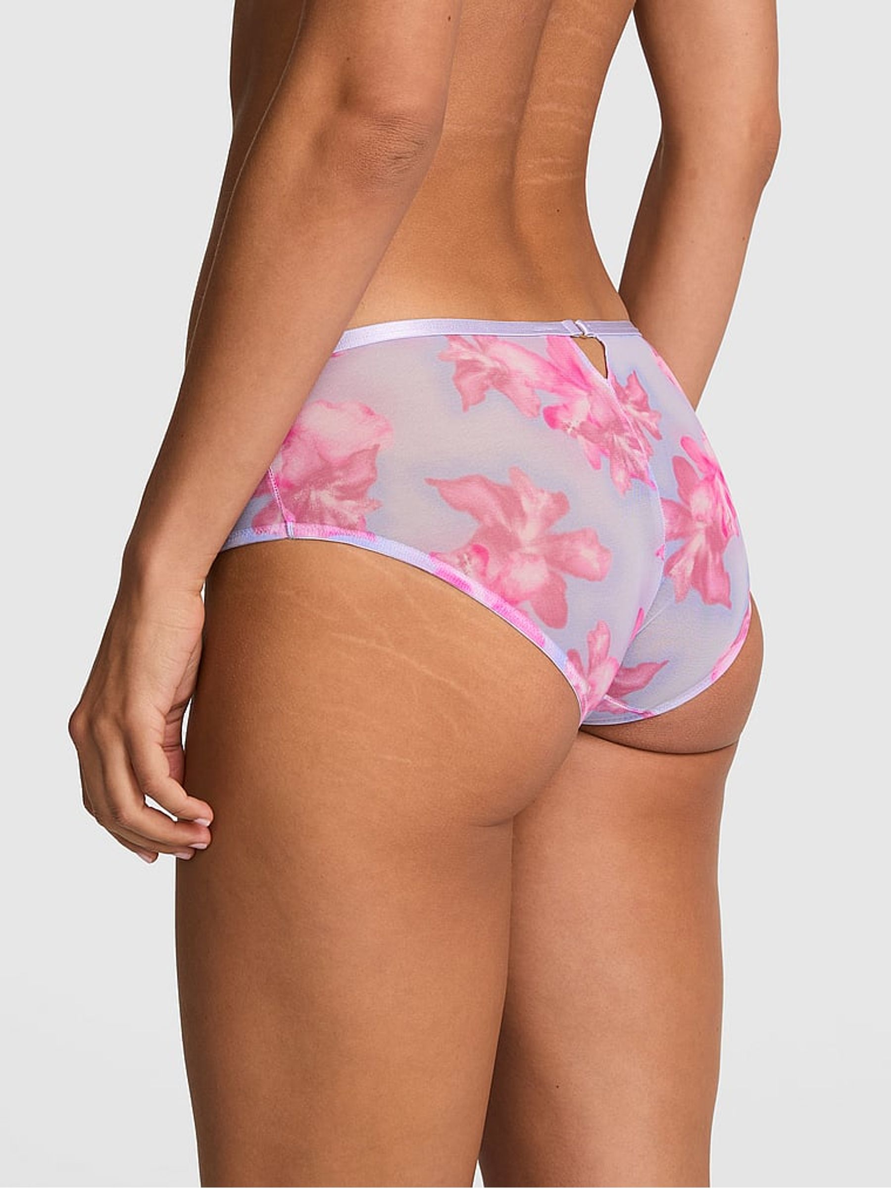 Sweet Lavender Purple Hipster Logo Mesh Knickers - Image 2 of 2
