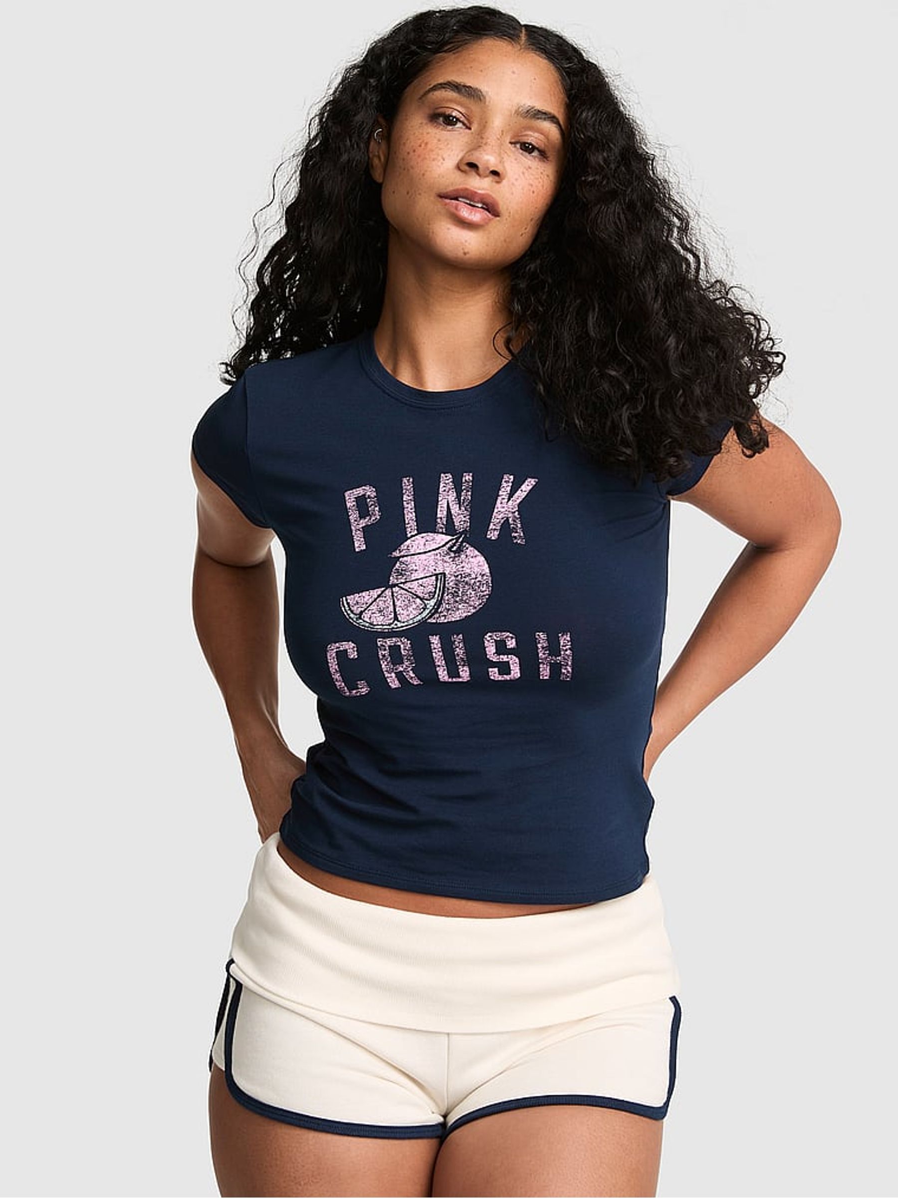 Noir Navy Blue Retro T-Shirt - Image 1 of 2