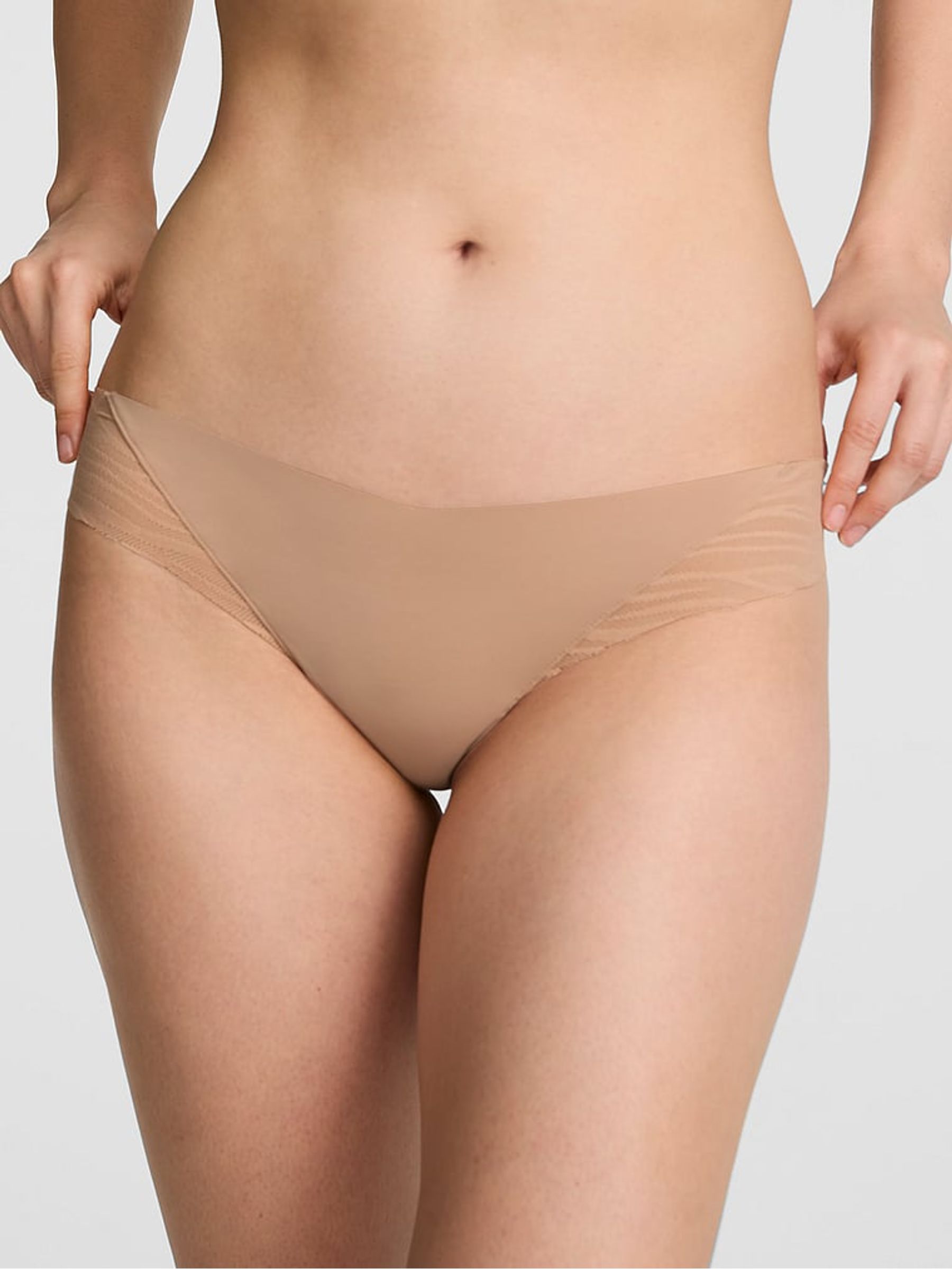 Praline Nude Thong Zebra Lace Knickers - Image 1 of 2