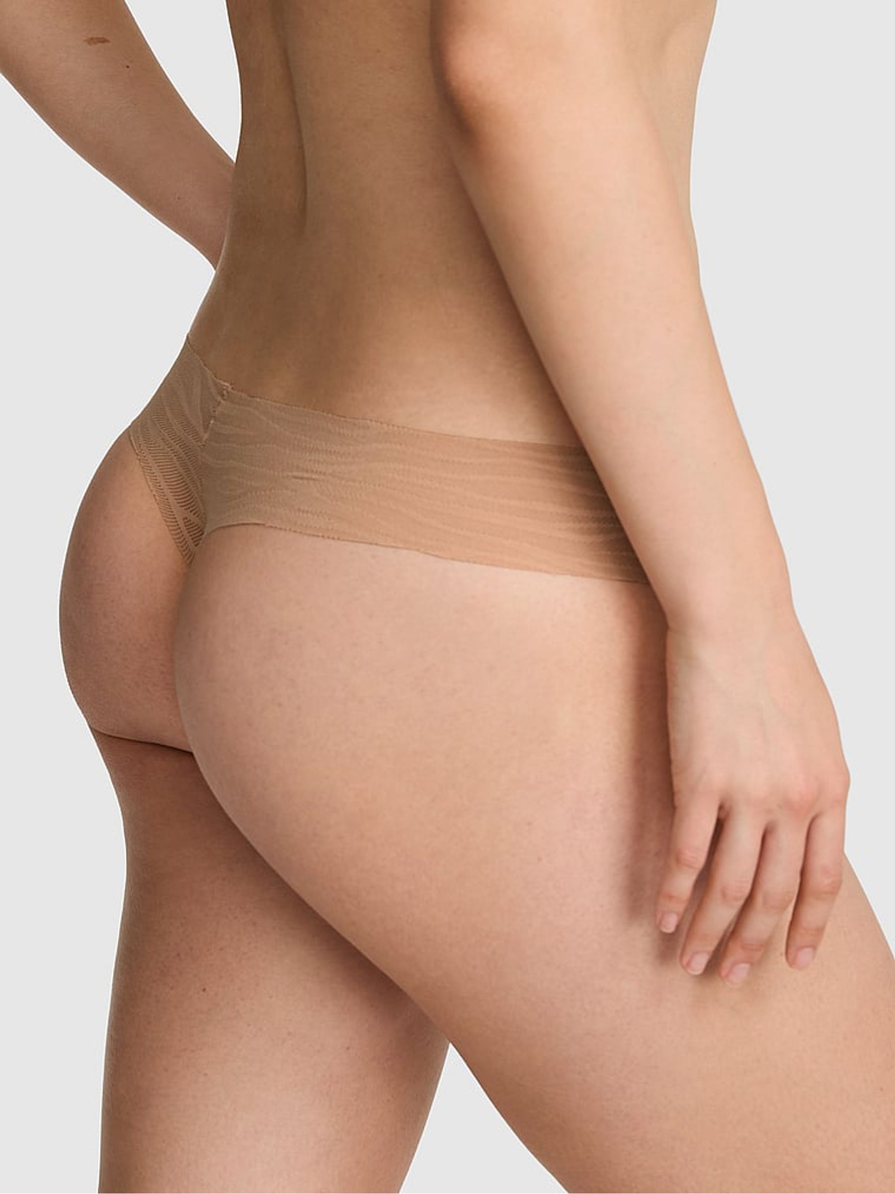 Praline Nude Thong Zebra Lace Knickers - Image 2 of 2