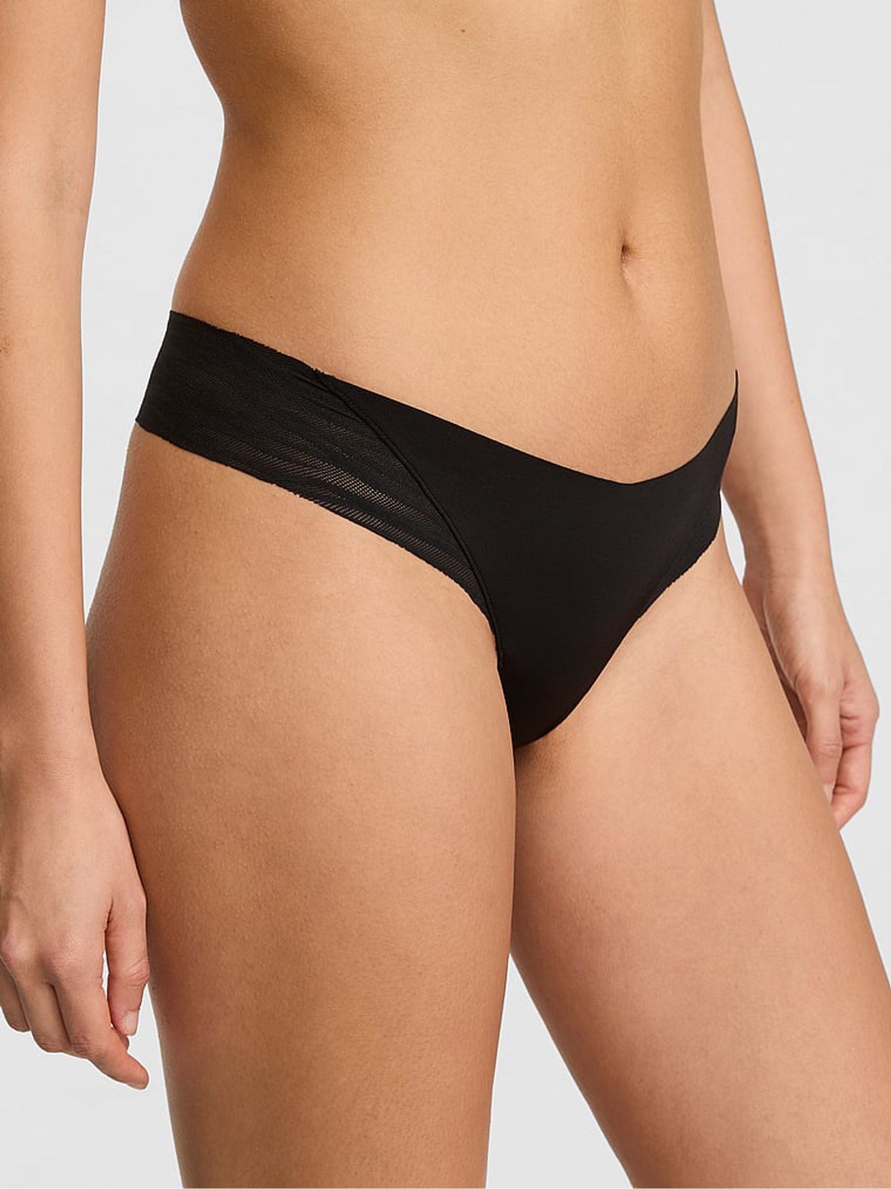 Black Thong Zebra Lace Knickers - Image 1 of 2