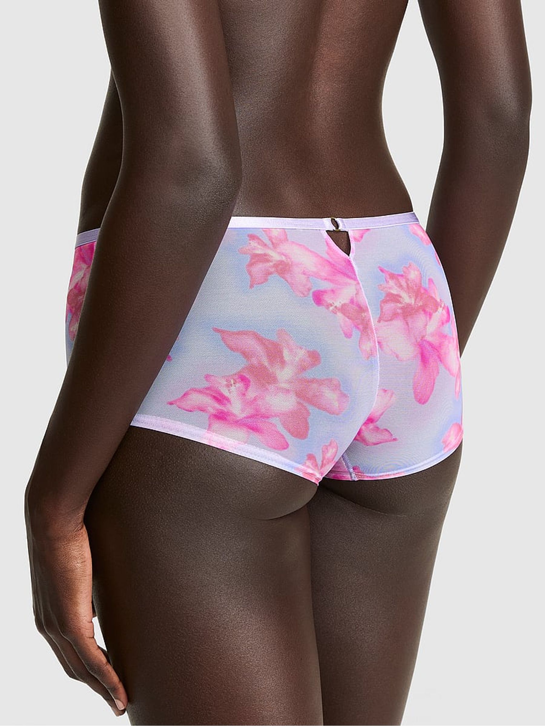 Sweet Lavender Purple Short Logo Mesh Knickers - Image 2 of 2