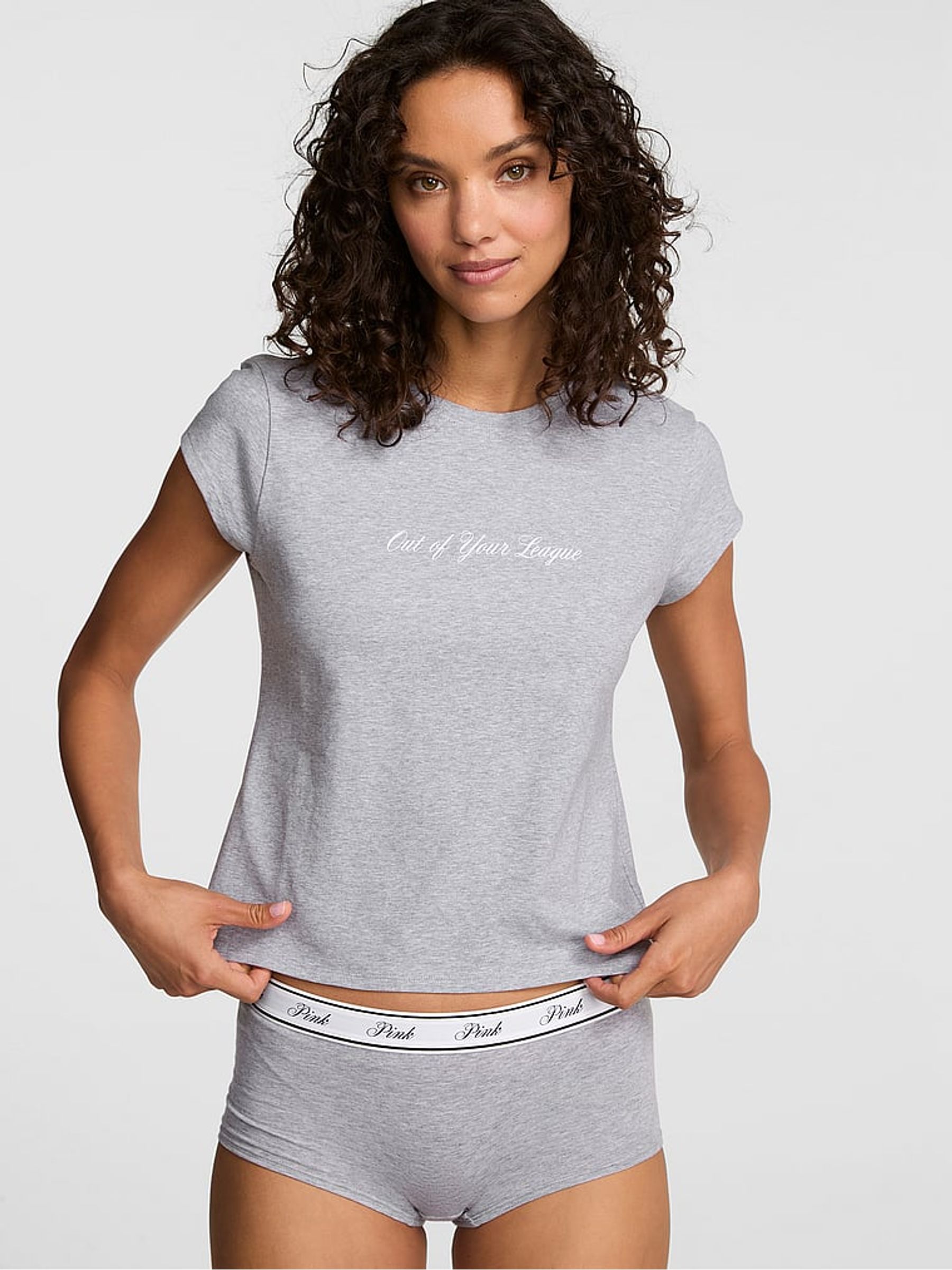 Medium Heather Grey Script Retro T-Shirt - Image 1 of 2