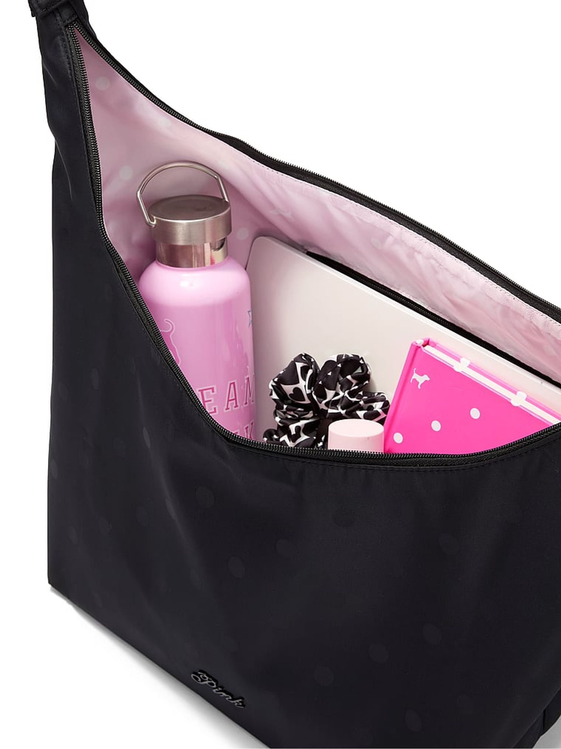 Black Polka Dot Hobo Bag - Image 4 of 4 Black Polka Dot Hobo Bag - Image 4 of 4