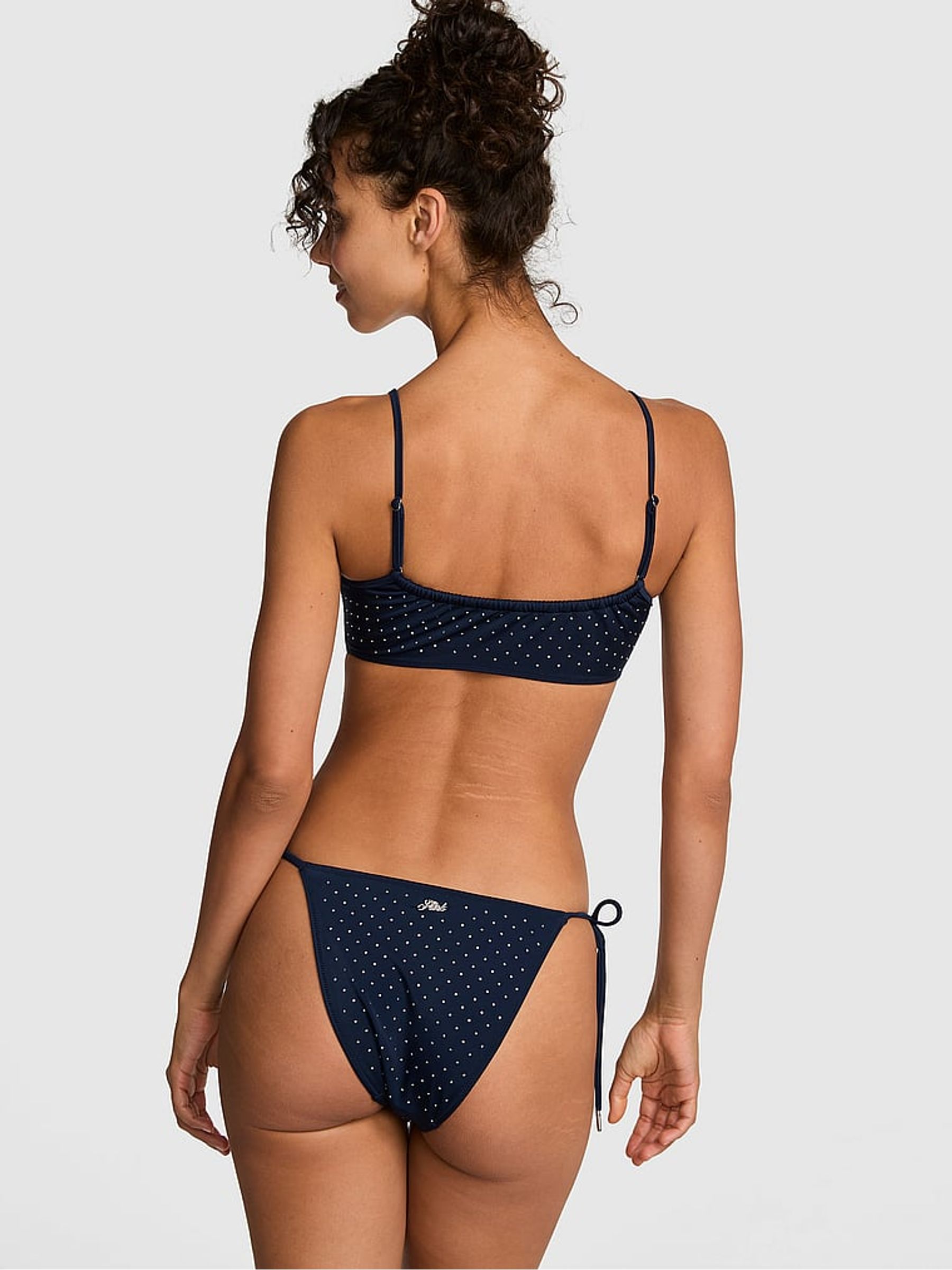Noir Navy Blue Cheeky String Bikini Bottom - Image 2 of 2