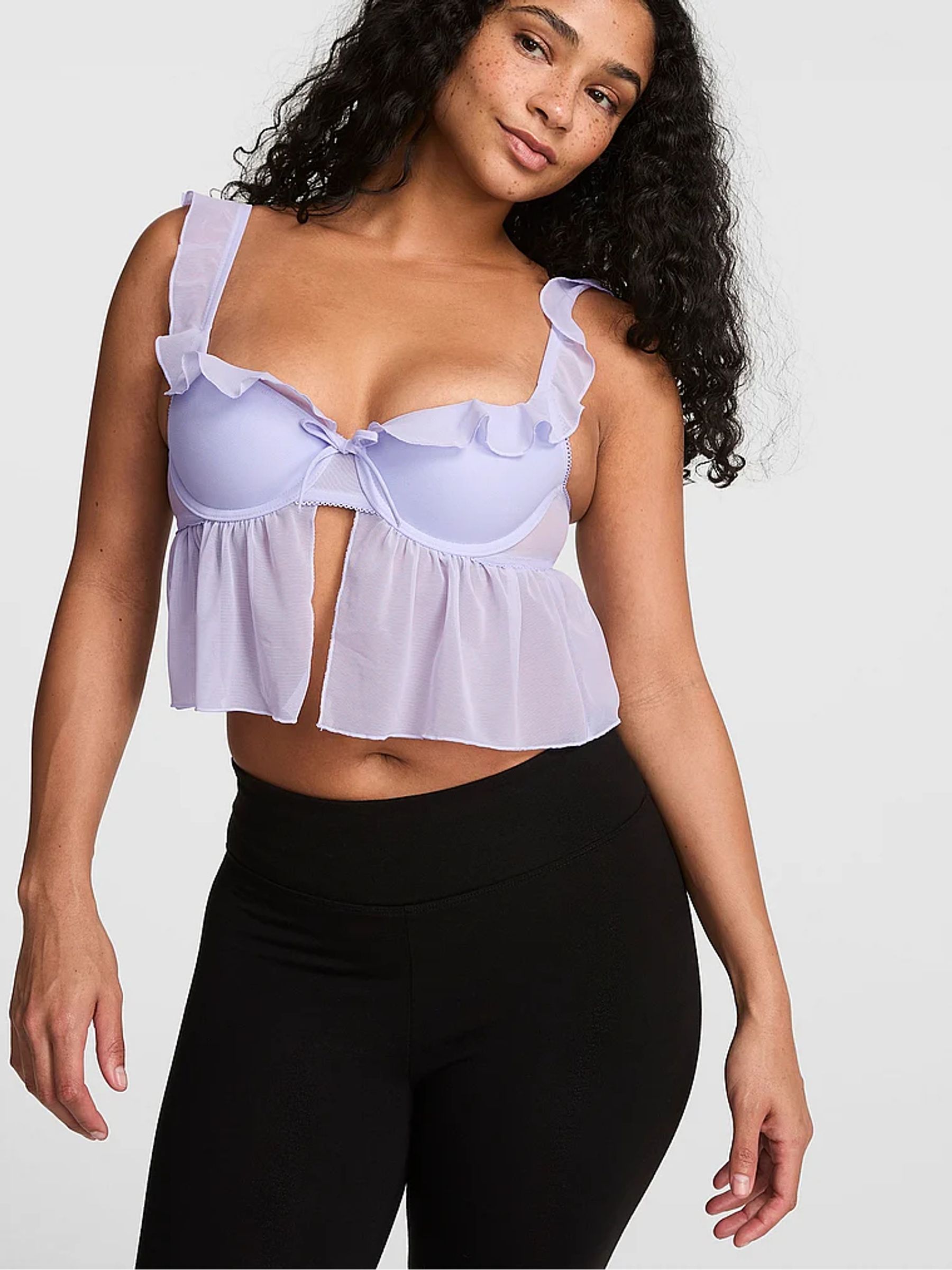 Sweet Lavender Purple Mesh Bra Top - Image 1 of 2 Sweet Lavender Purple Mesh Bra Top - Image 1 of 2