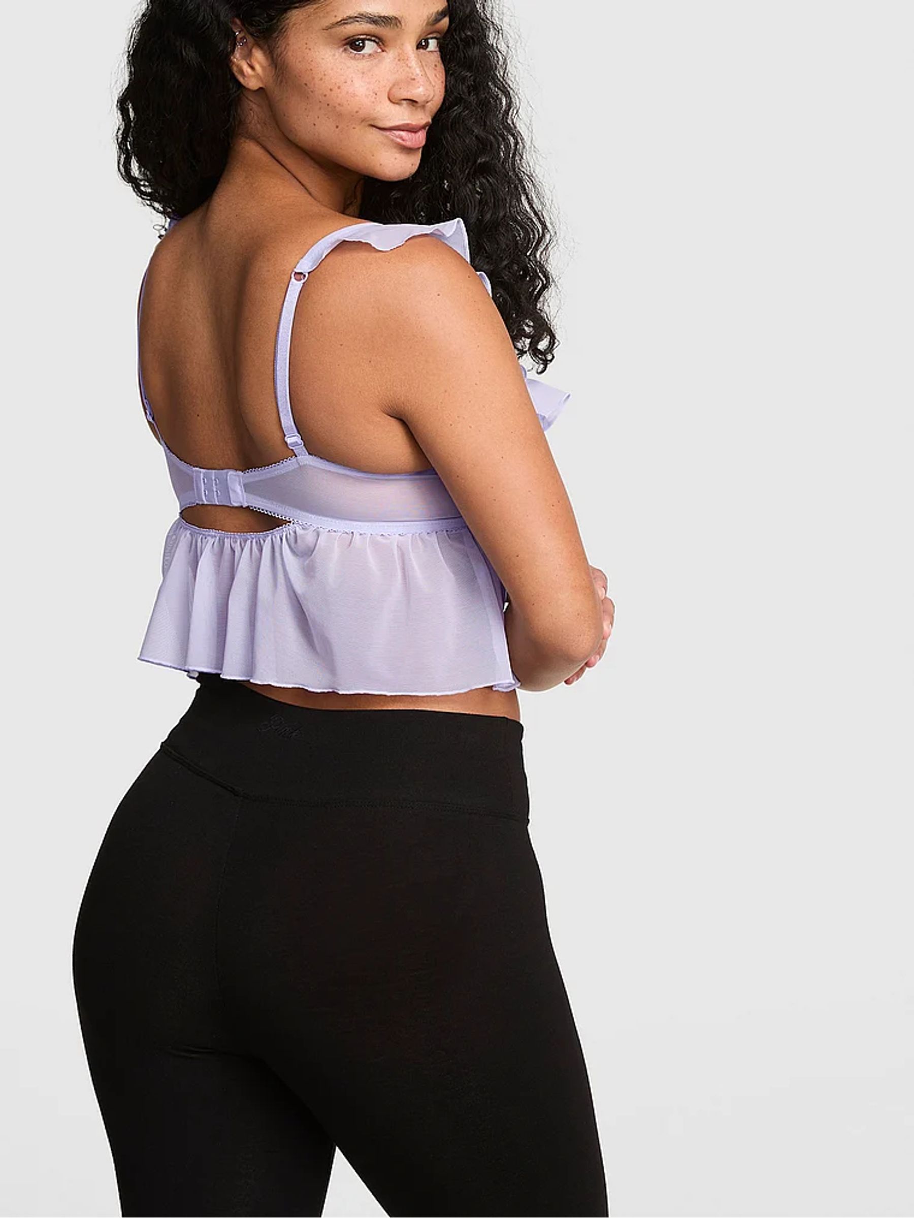 Sweet Lavender Purple Mesh Bra Top - Image 2 of 2 Sweet Lavender Purple Mesh Bra Top - Image 2 of 2
