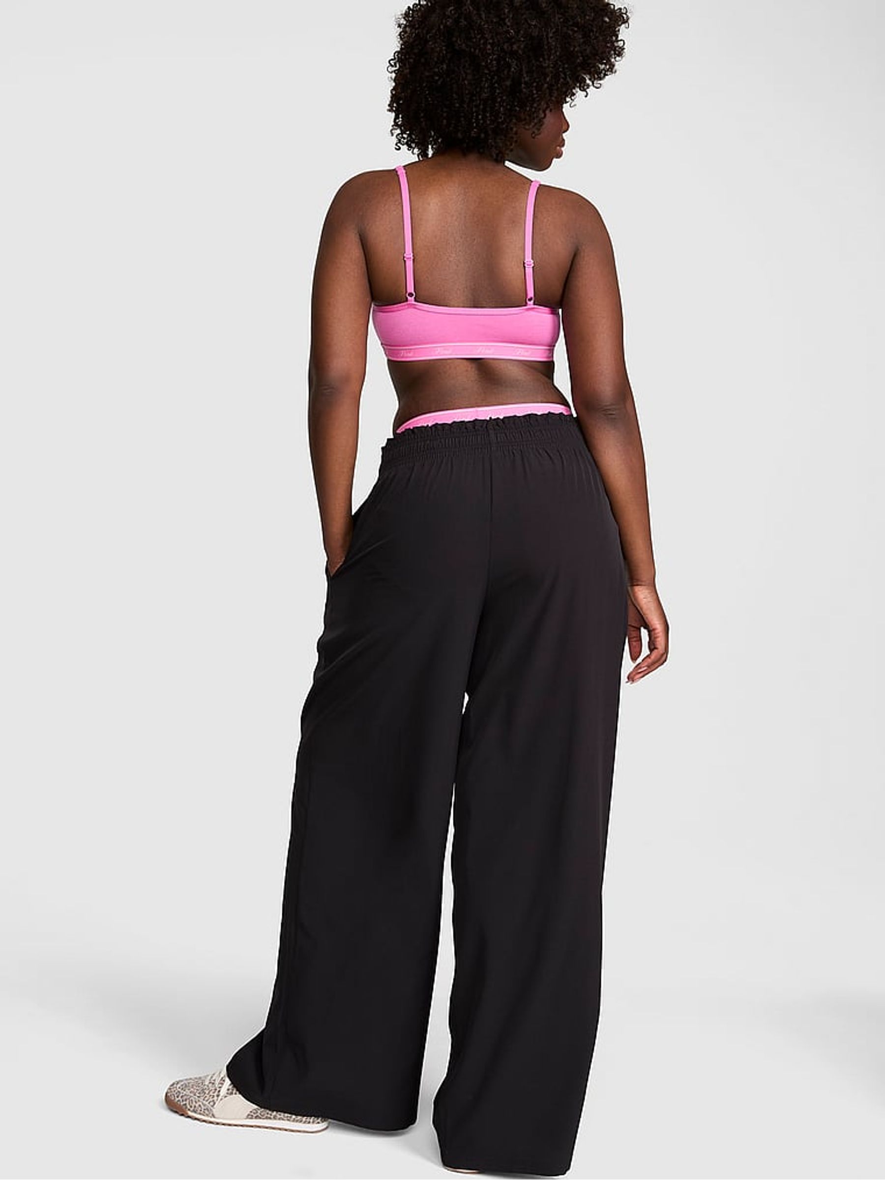 Black Stretch Woven Wide Leg Trousers - Image 2 of 2