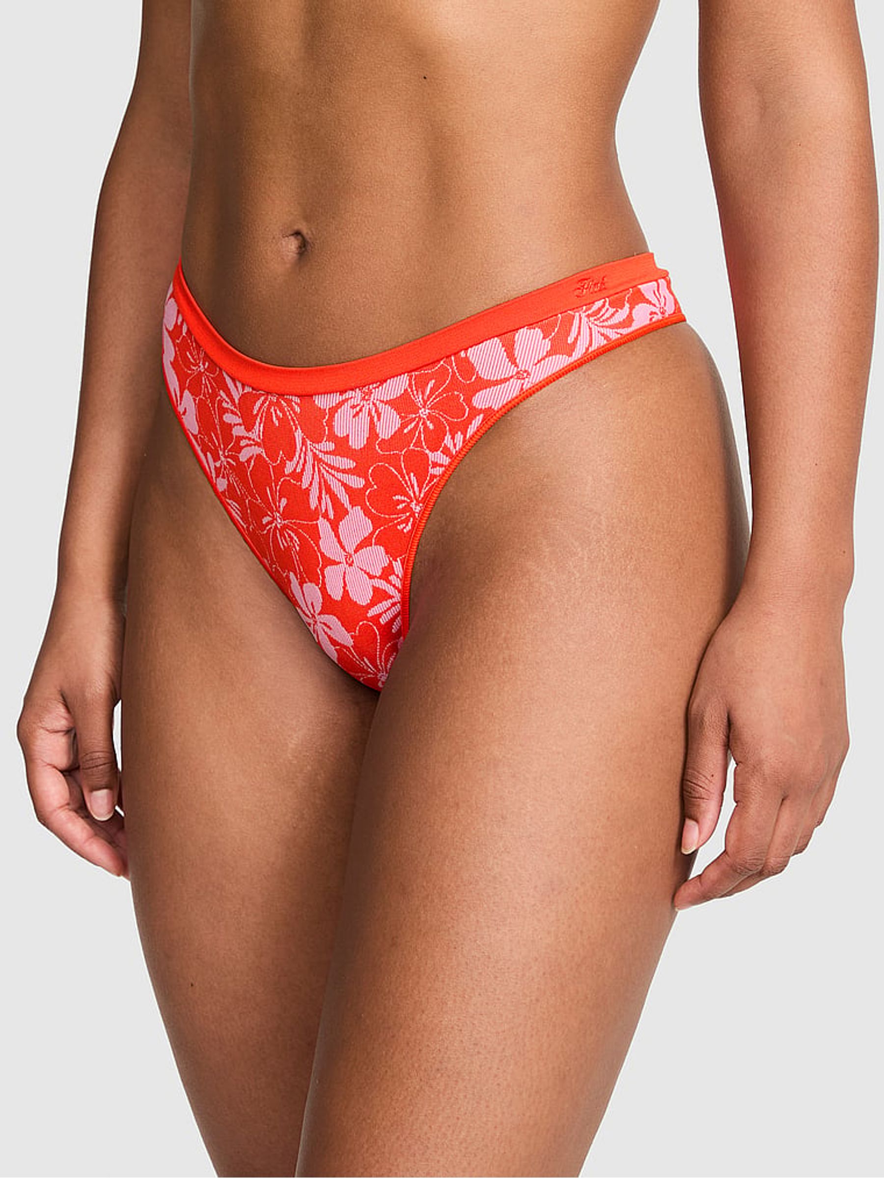 Red Hibiscus Thong Knickers - Image 1 of 2