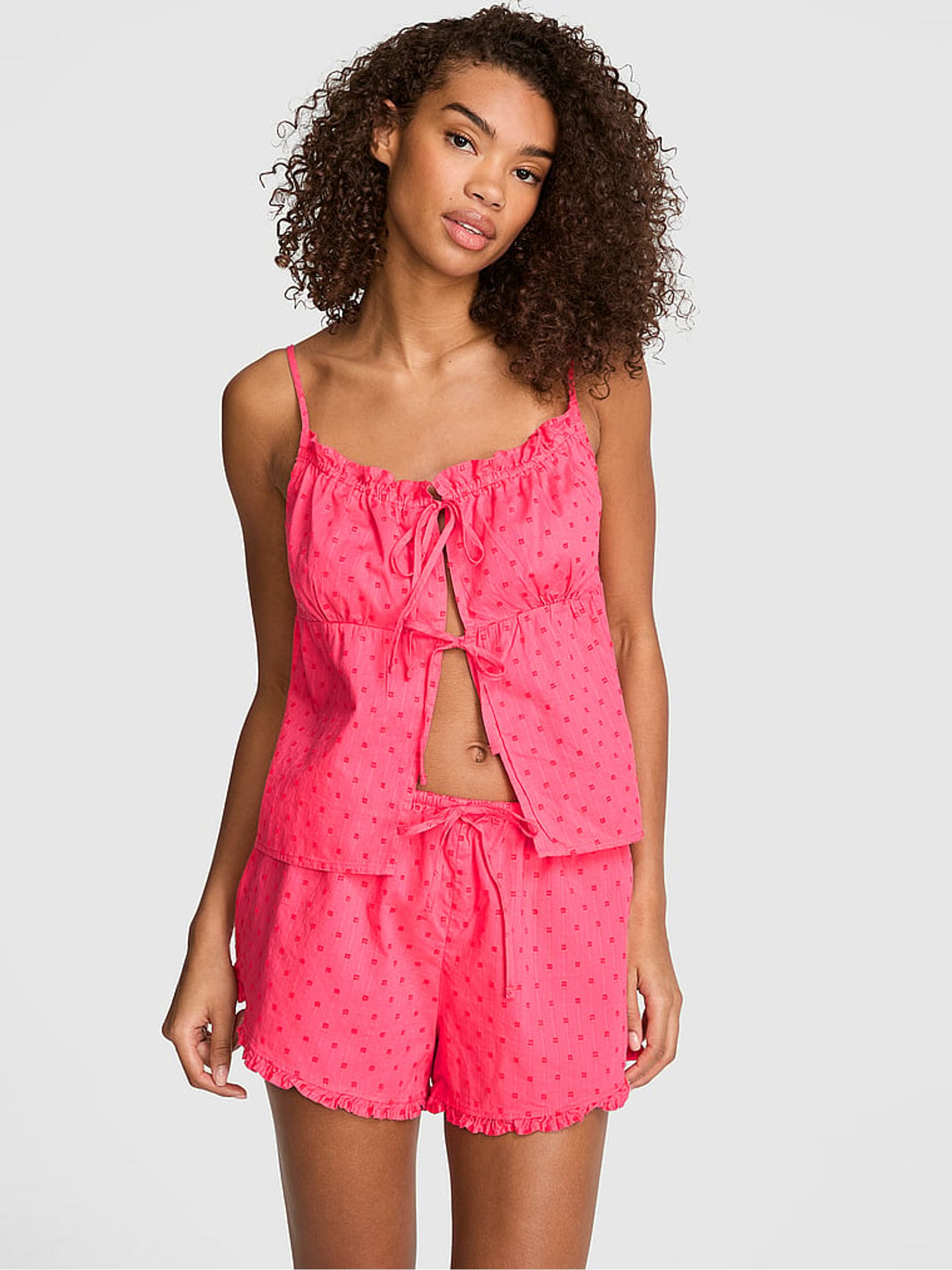 Candy Pink Pointelle Short Pyjama Set - Image 1 of 2