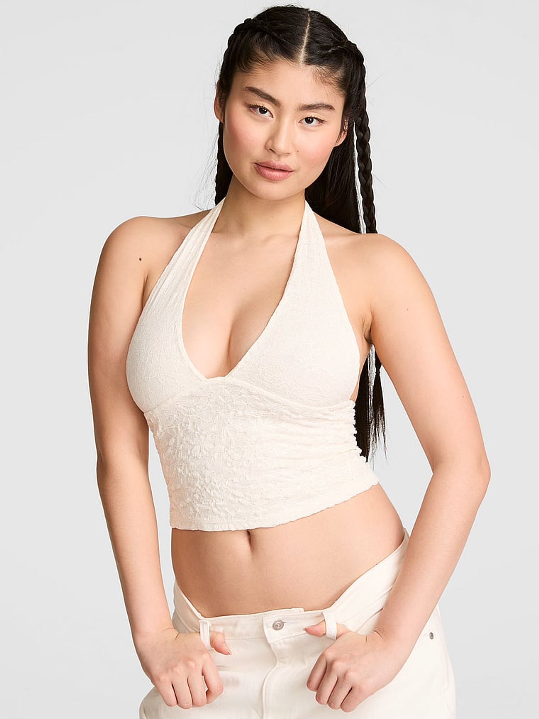 White Lace Halter Tank - Image 1 of 2
