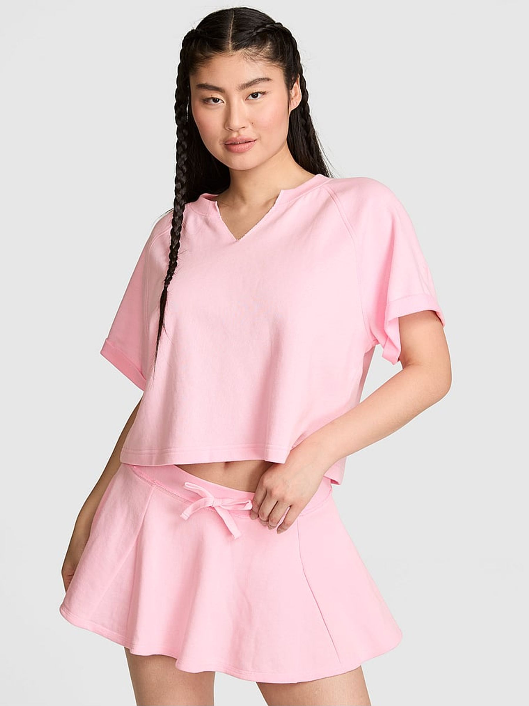 Coconut Pink Terry Crew T-Shirt - Image 1 of 2
