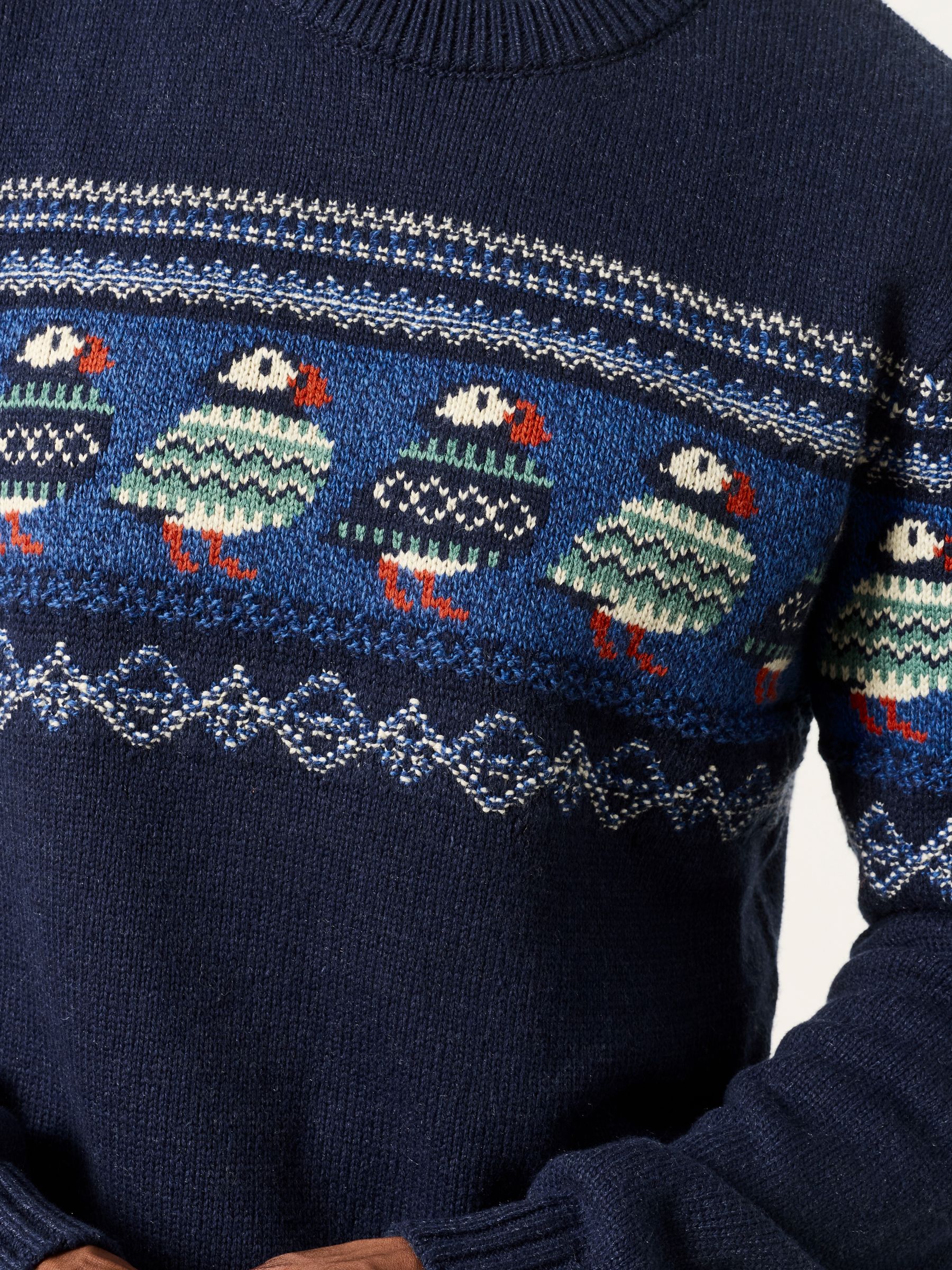 Navy Puffin Crew Neck Knitted Jumper - Image 3 of 7
