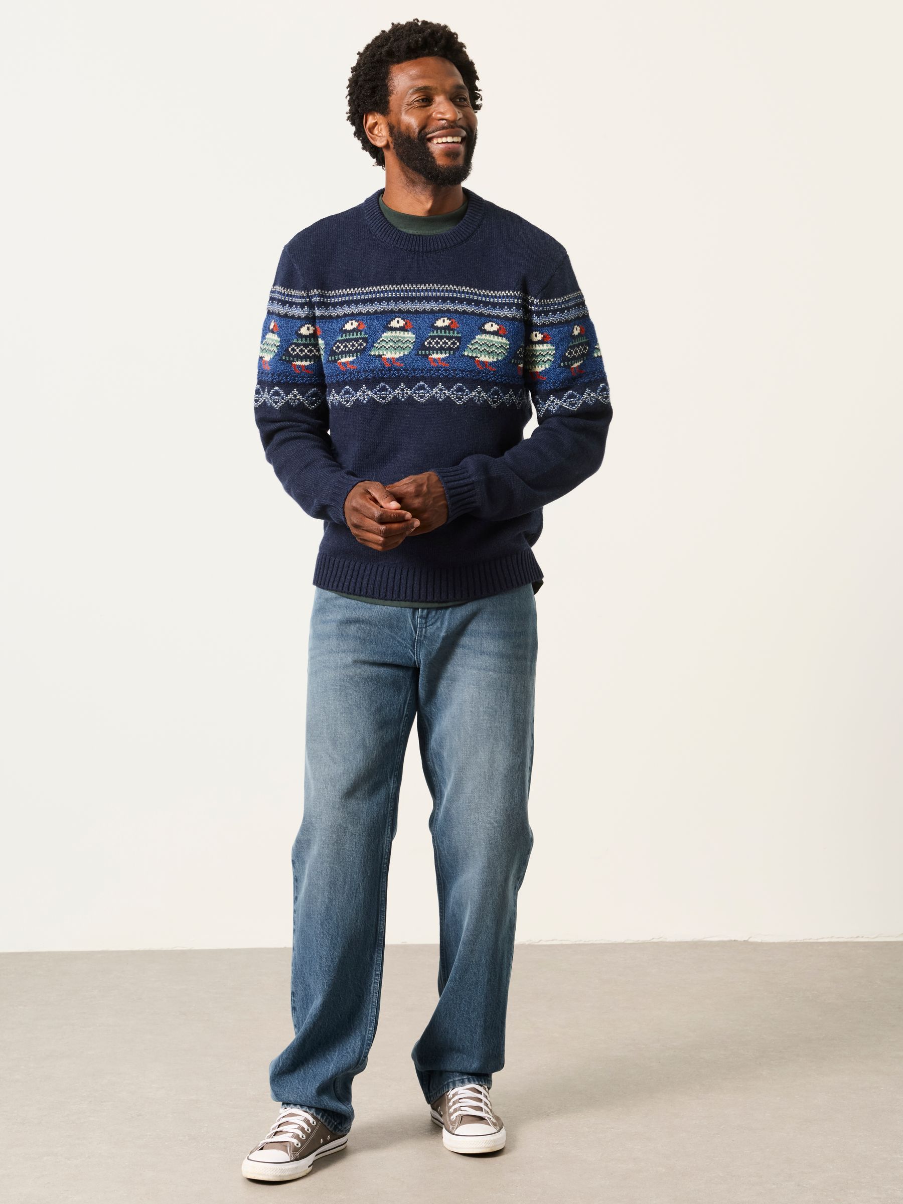 Navy Puffin Crew Neck Knitted Jumper - Image 4 of 7