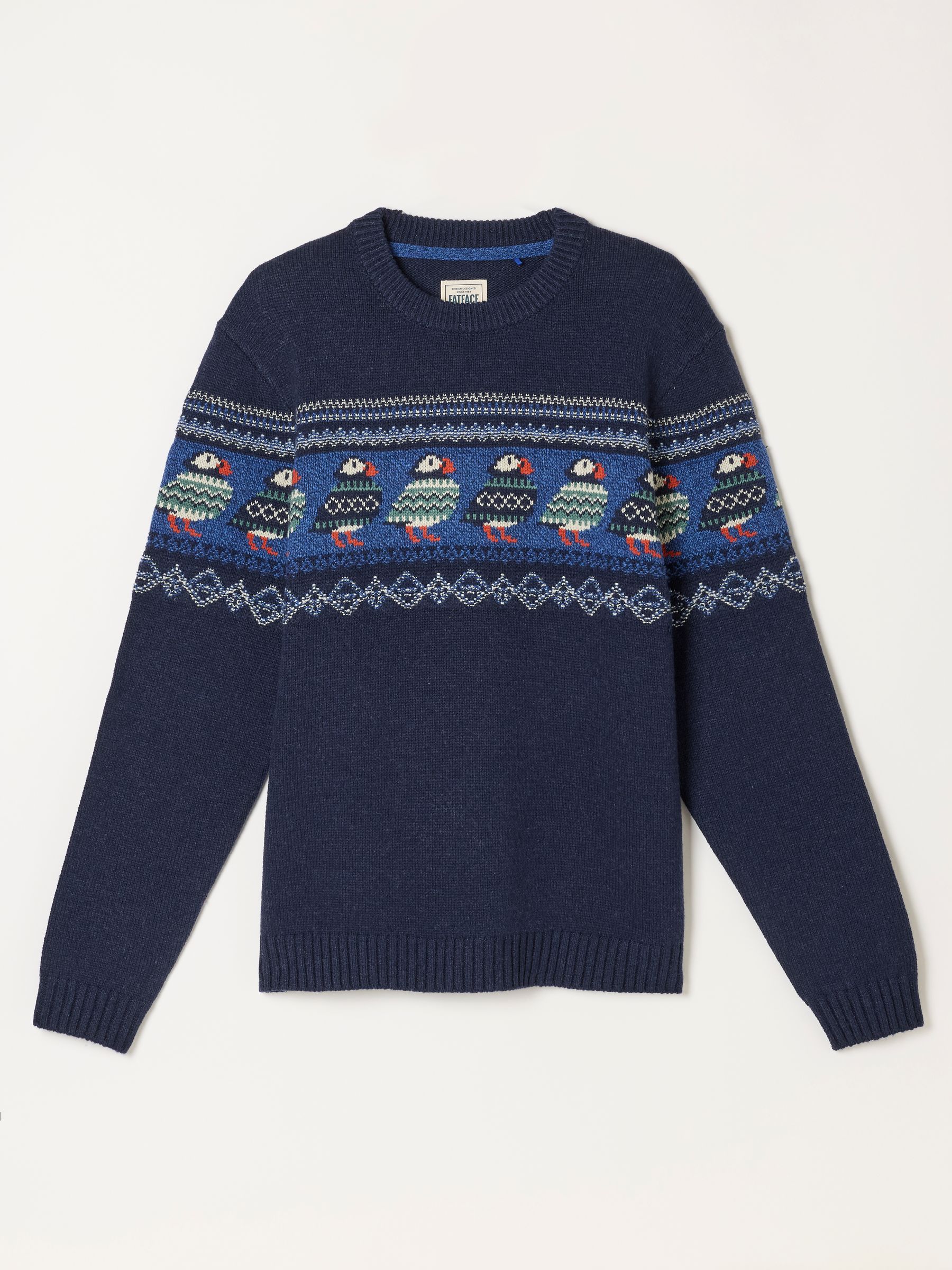 Navy Puffin Crew Neck Knitted Jumper - Image 7 of 7 Navy Puffin Crew Neck Knitted Jumper - Image 7 of 7