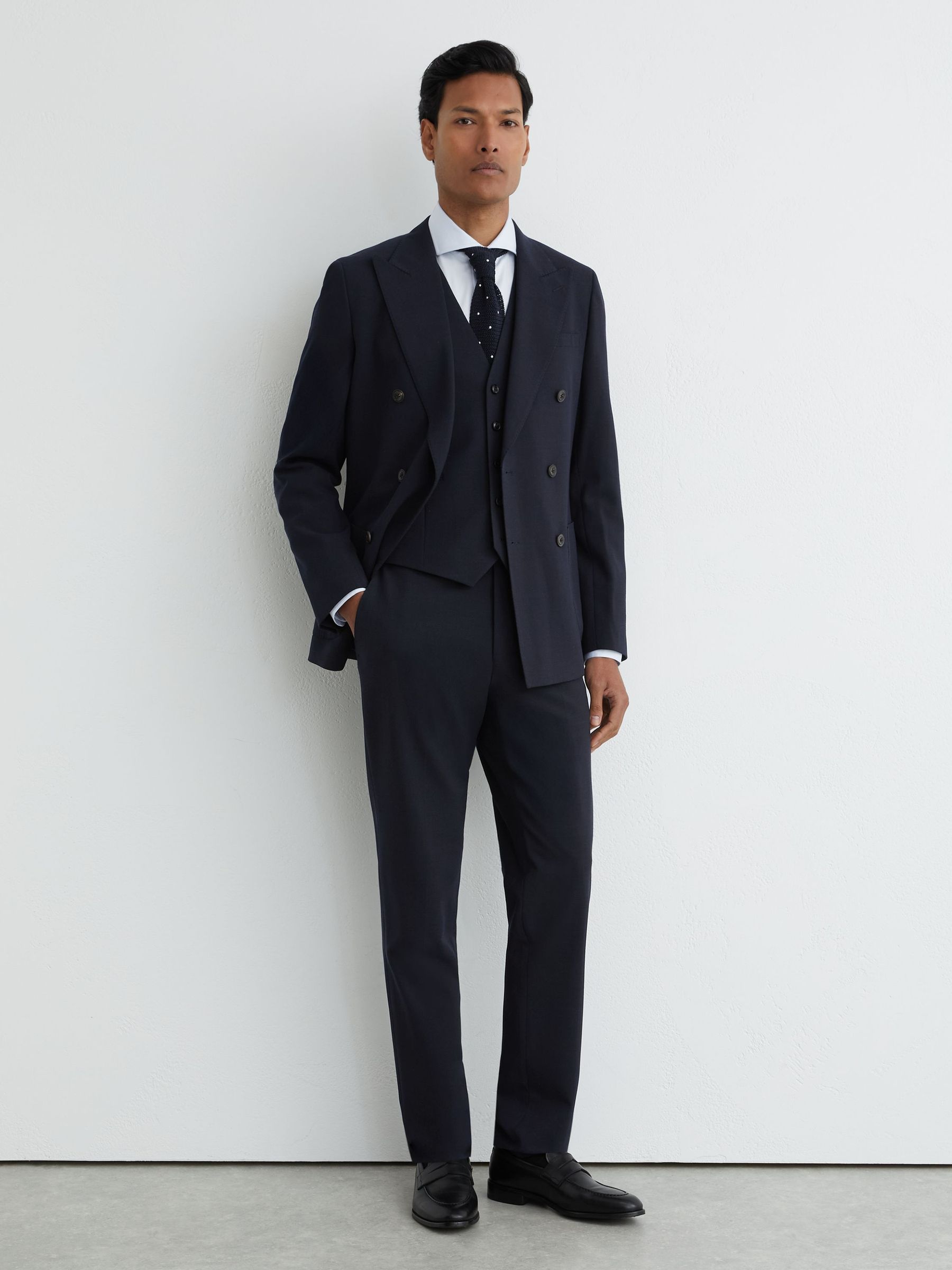 Single-Breasted Tailored Waistcoat in Navy - image 5
