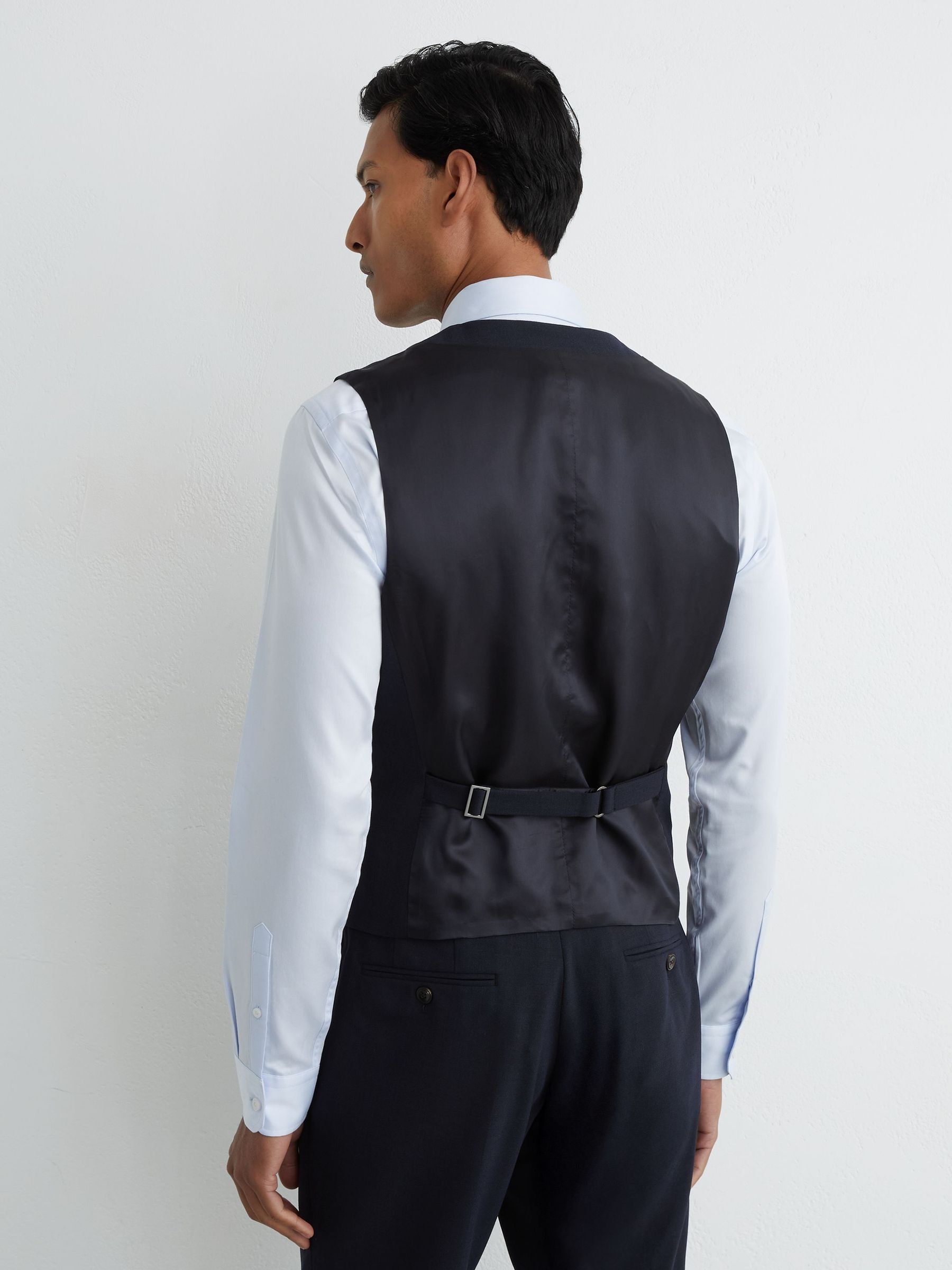 Single-Breasted Tailored Waistcoat in Navy - image 4