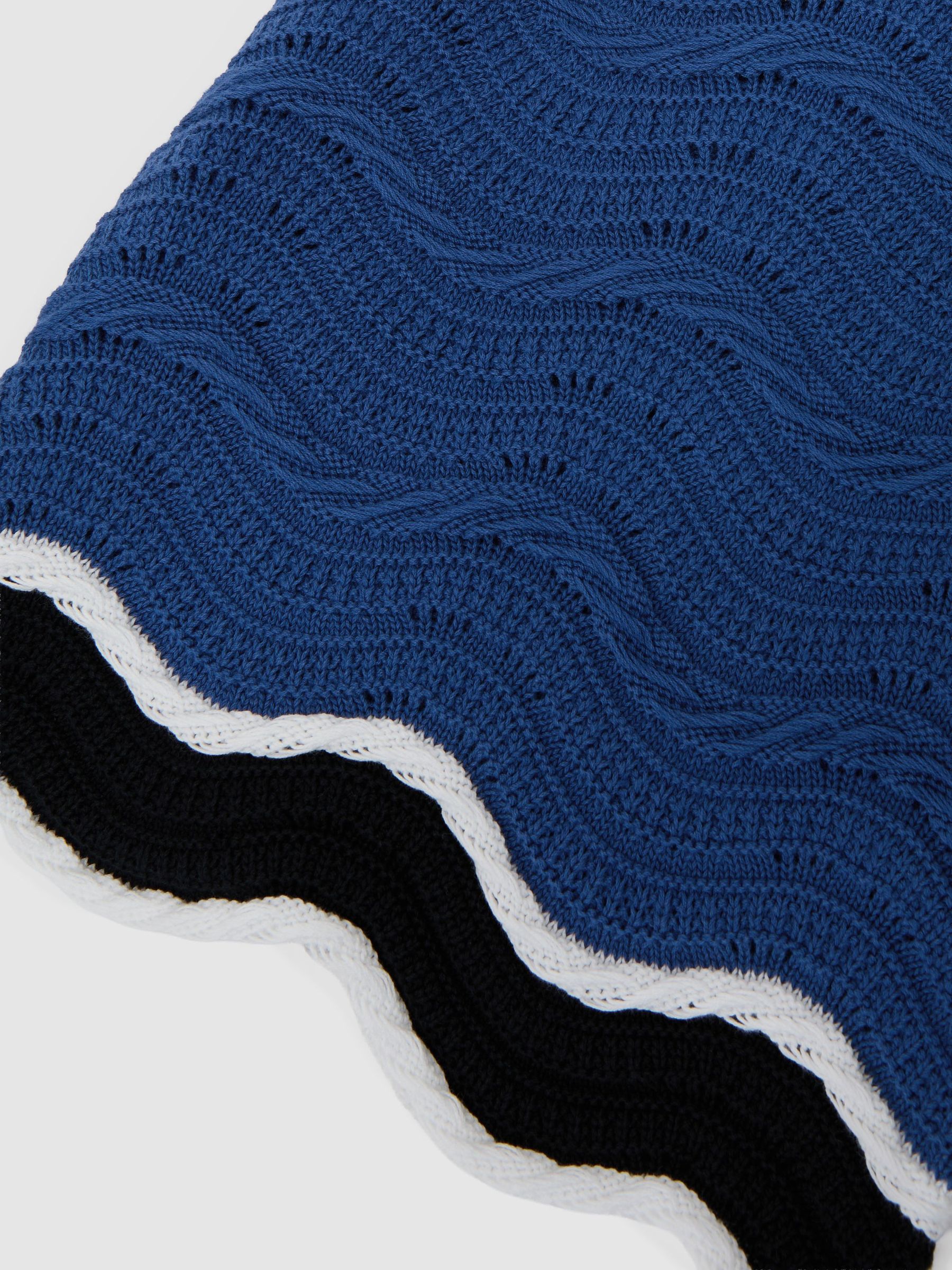 Cotton-Blend Wave-Knit Tipped Shorts in Blue - Image 7 of 7