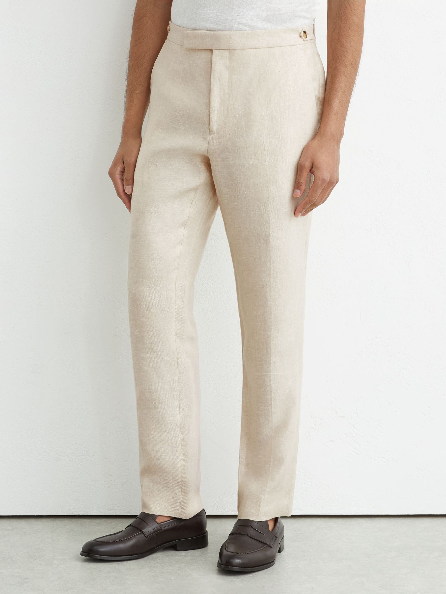 Classic-Fit Linen-Twill Suit Trousers in Stone - Image 3 of 7