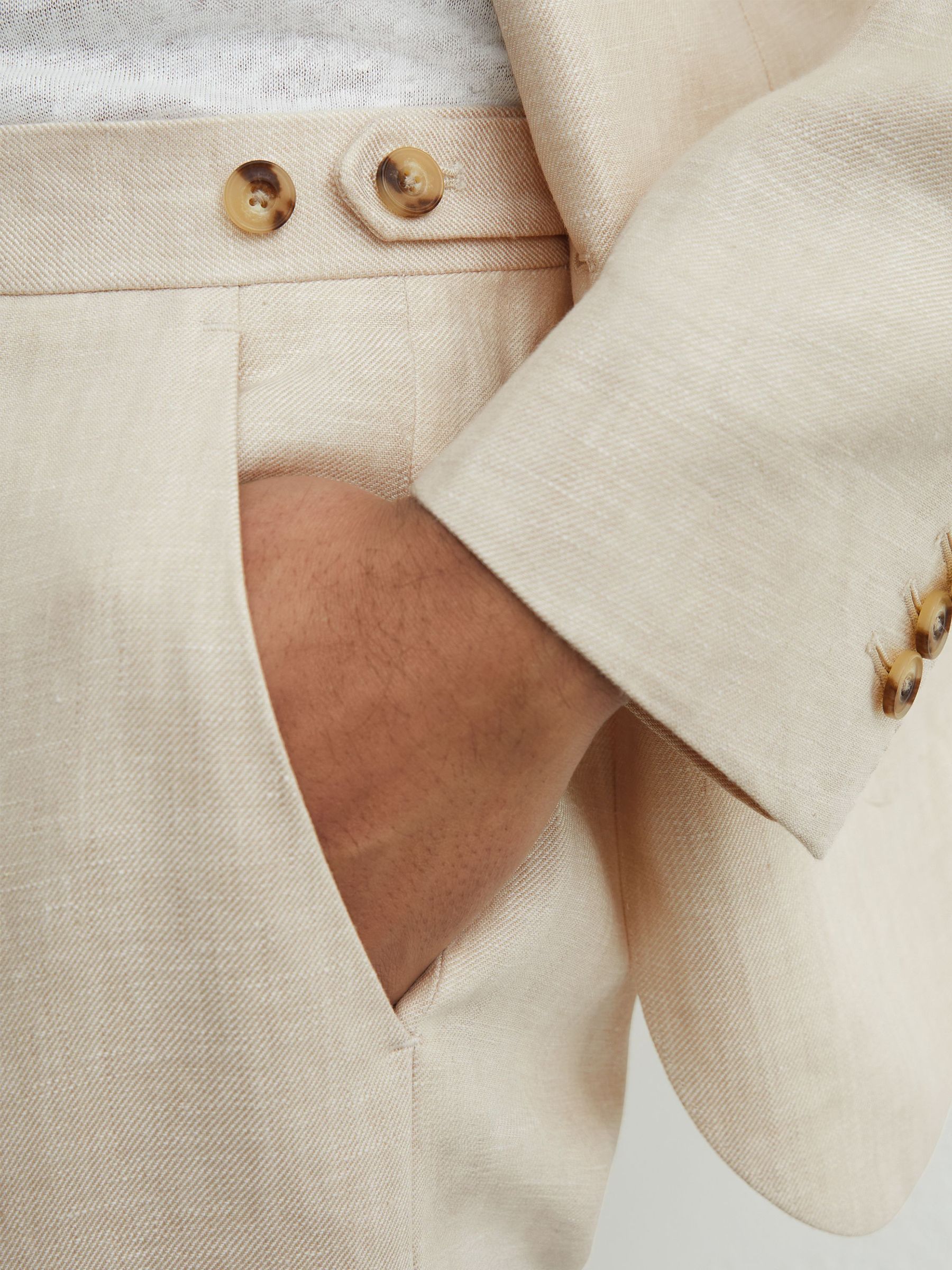 Classic-Fit Linen-Twill Suit Trousers in Stone - Image 4 of 7