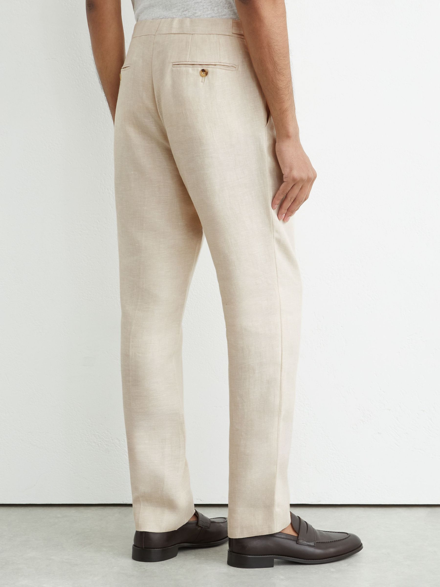 Classic Fit Linen-Twill Suit Trousers in Stone - image 5