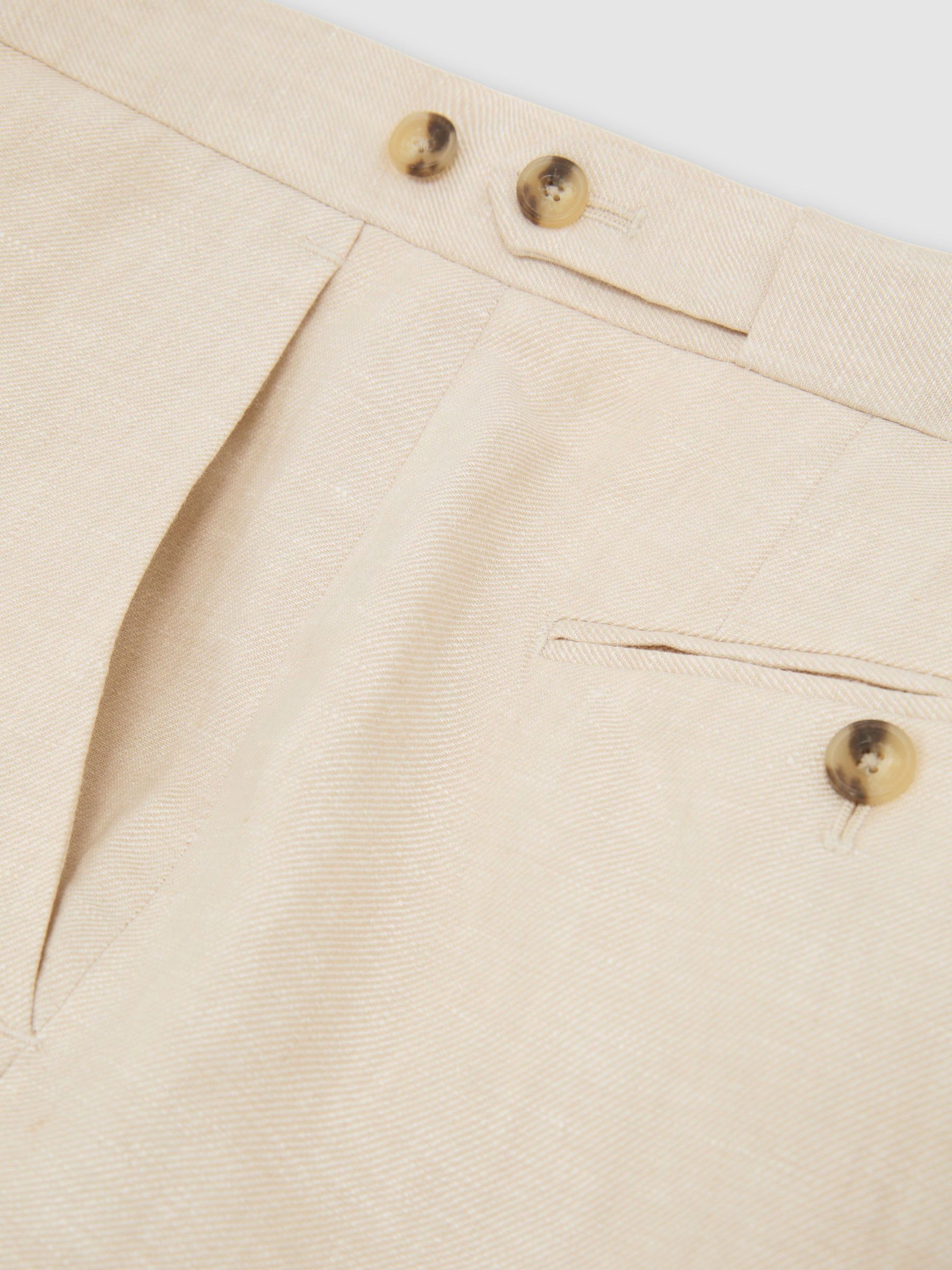 Classic-Fit Linen-Twill Suit Trousers in Stone - Image 7 of 7