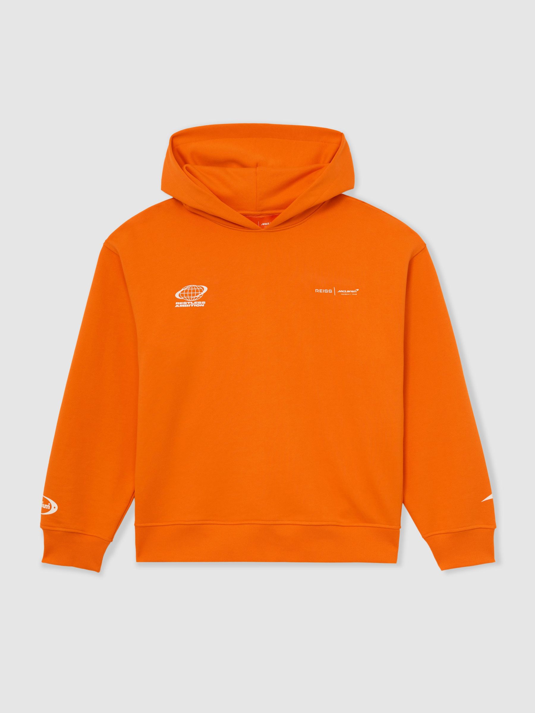 McLaren Racing Heavyweight Motif Hoodie Unisex-Fit in Papaya Orange - Image 2 of 12