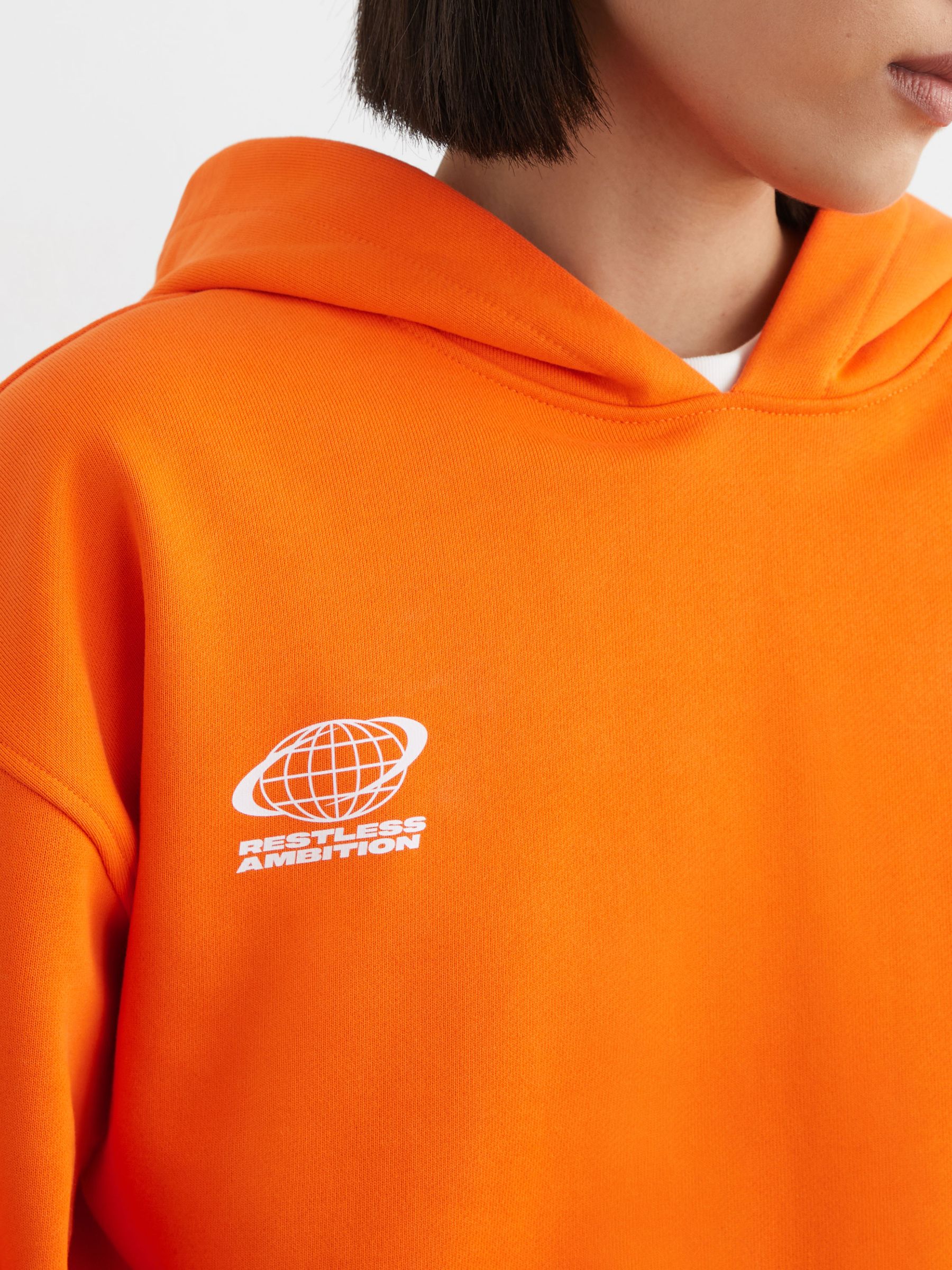 McLaren Racing Heavyweight Motif Hoodie Unisex-Fit in Papaya Orange - Image 7 of 12