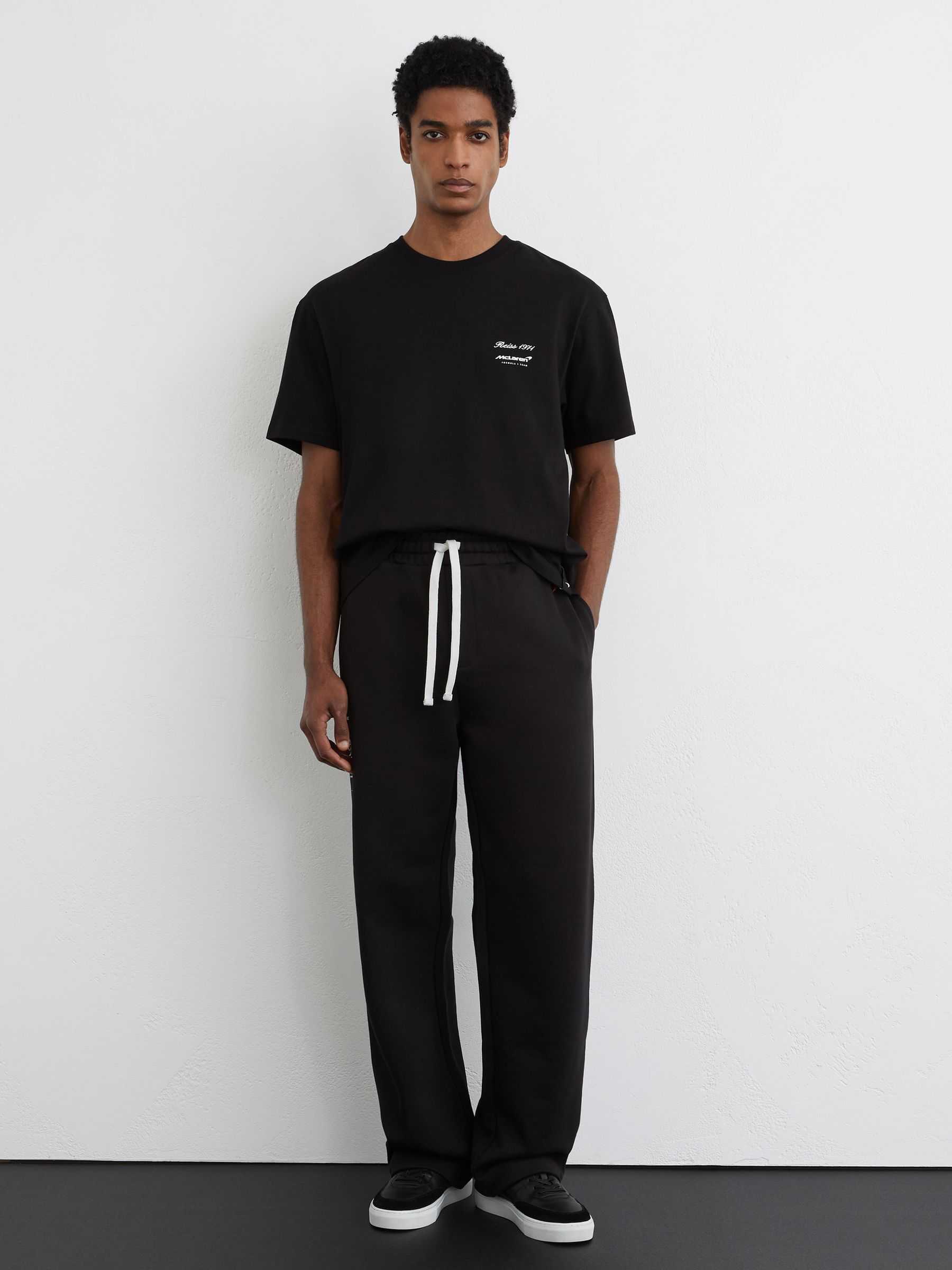 McLaren Racing Motif Drawstring Joggers in Washed Black - Image 1 of 7