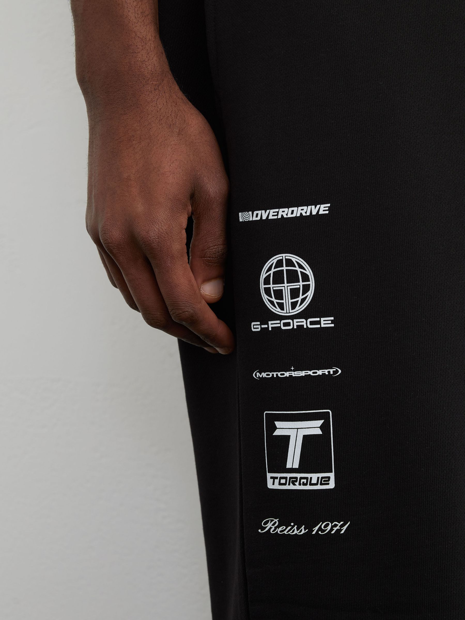 McLaren Racing Motif Drawstring Joggers in Washed Black - Image 4 of 7