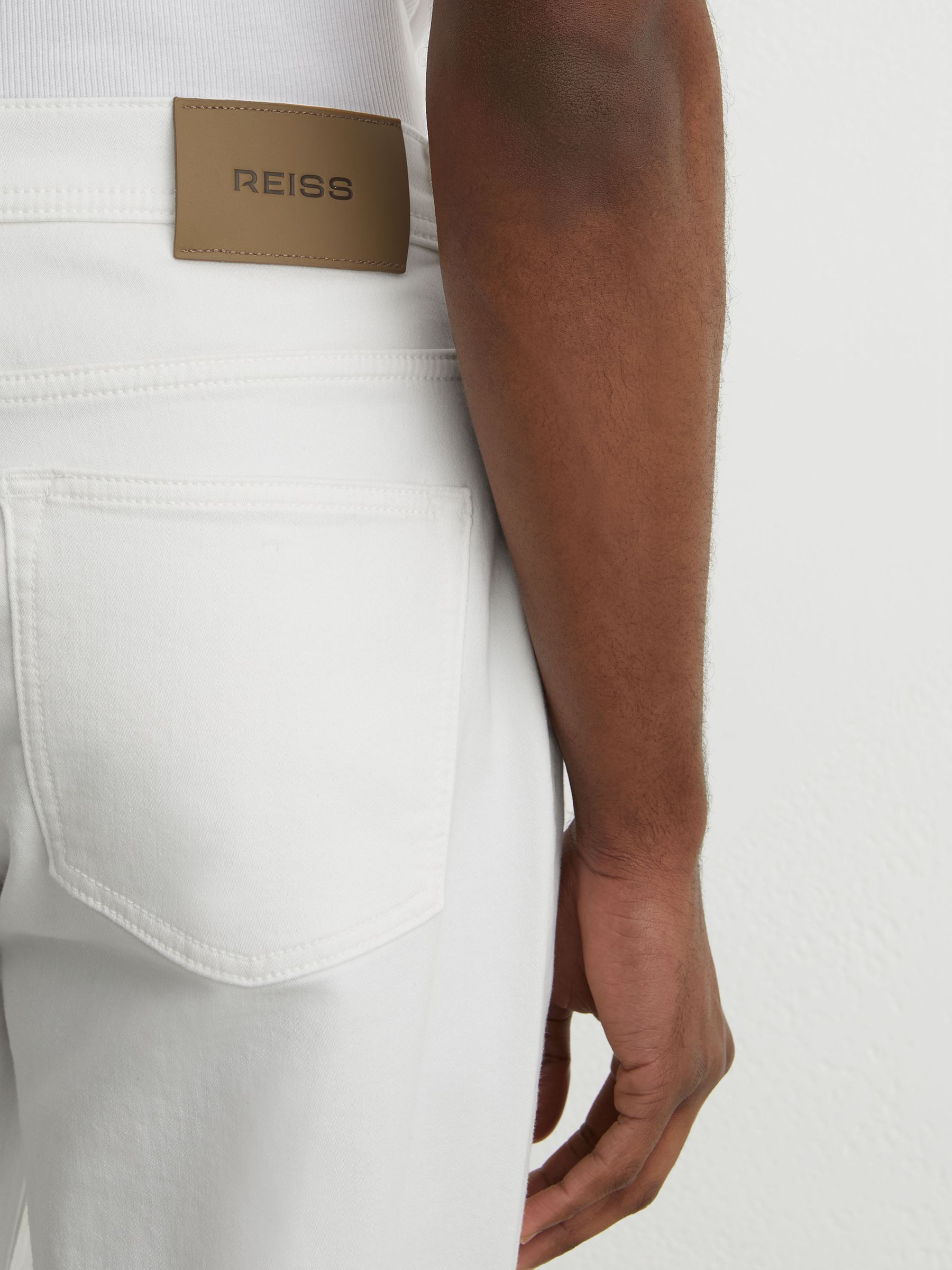 Soft-Stretch Straight-Leg Jeans in White - Image 5 of 7