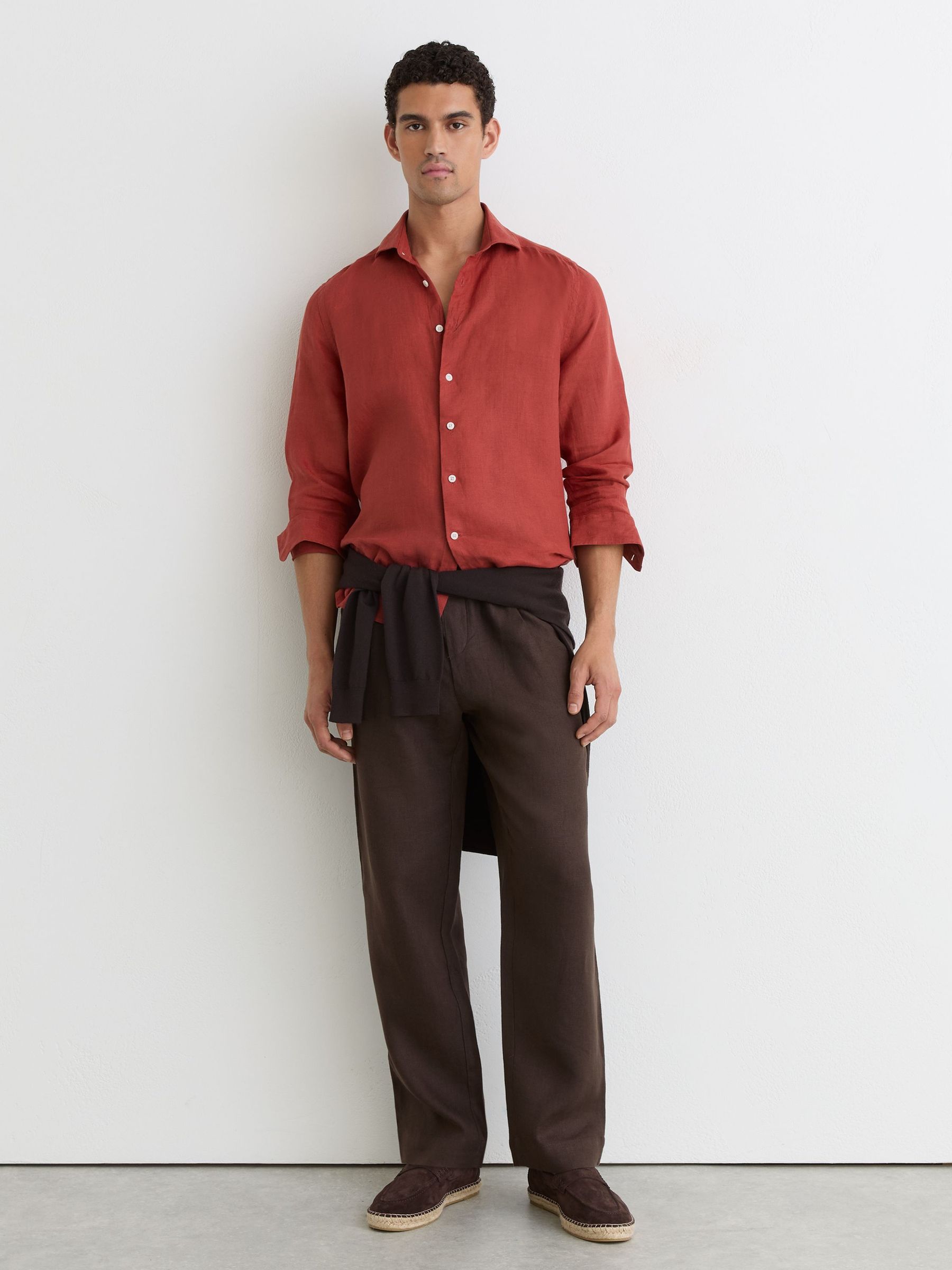 Shirt in Brick Red - Image 3 of 7