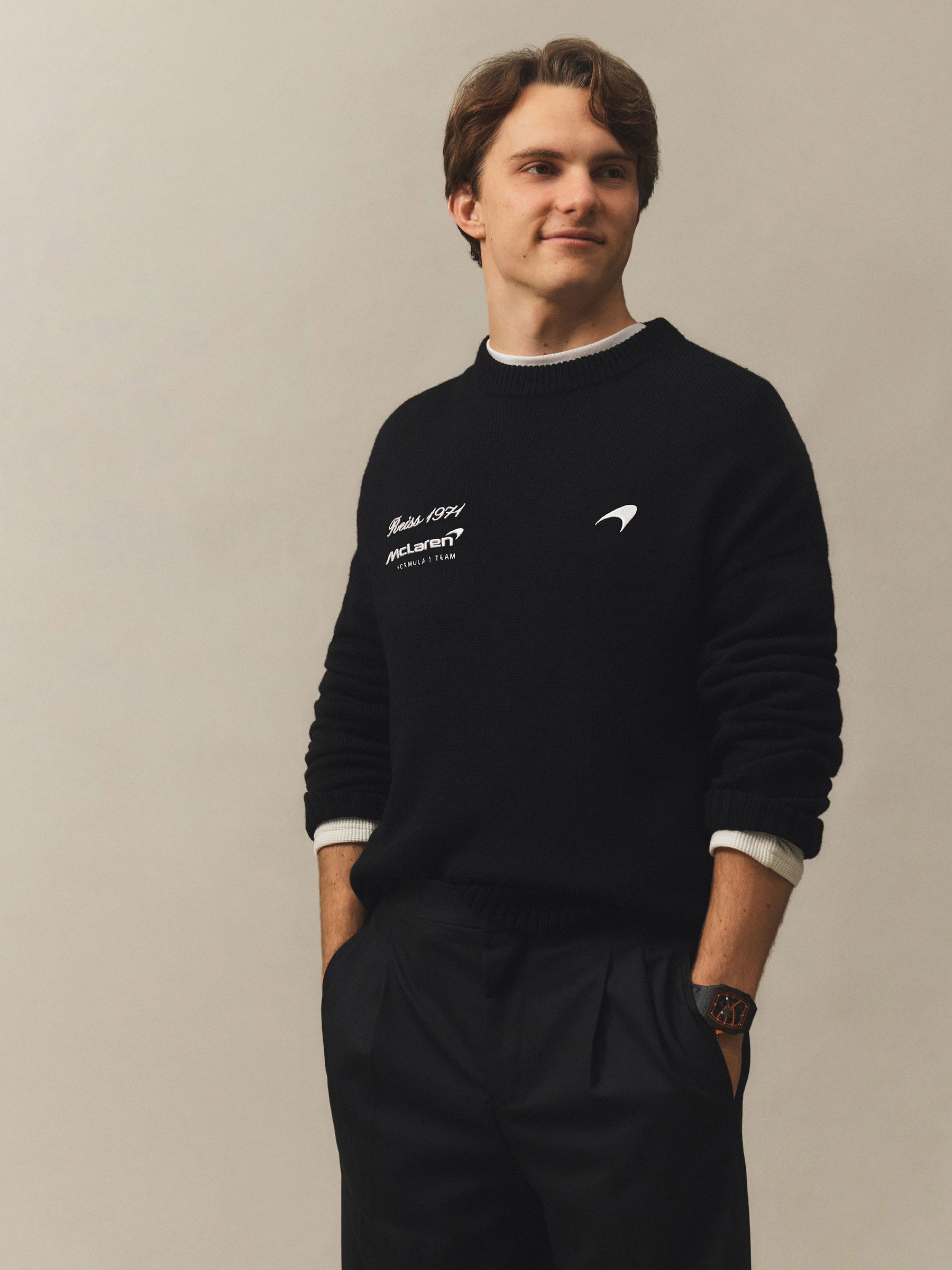McLaren Racing Merino Motorsport Black Jumper in Black - Image 1 of 6 McLaren Racing Merino Motorsport Black Jumper in Black - Image 1 of 6