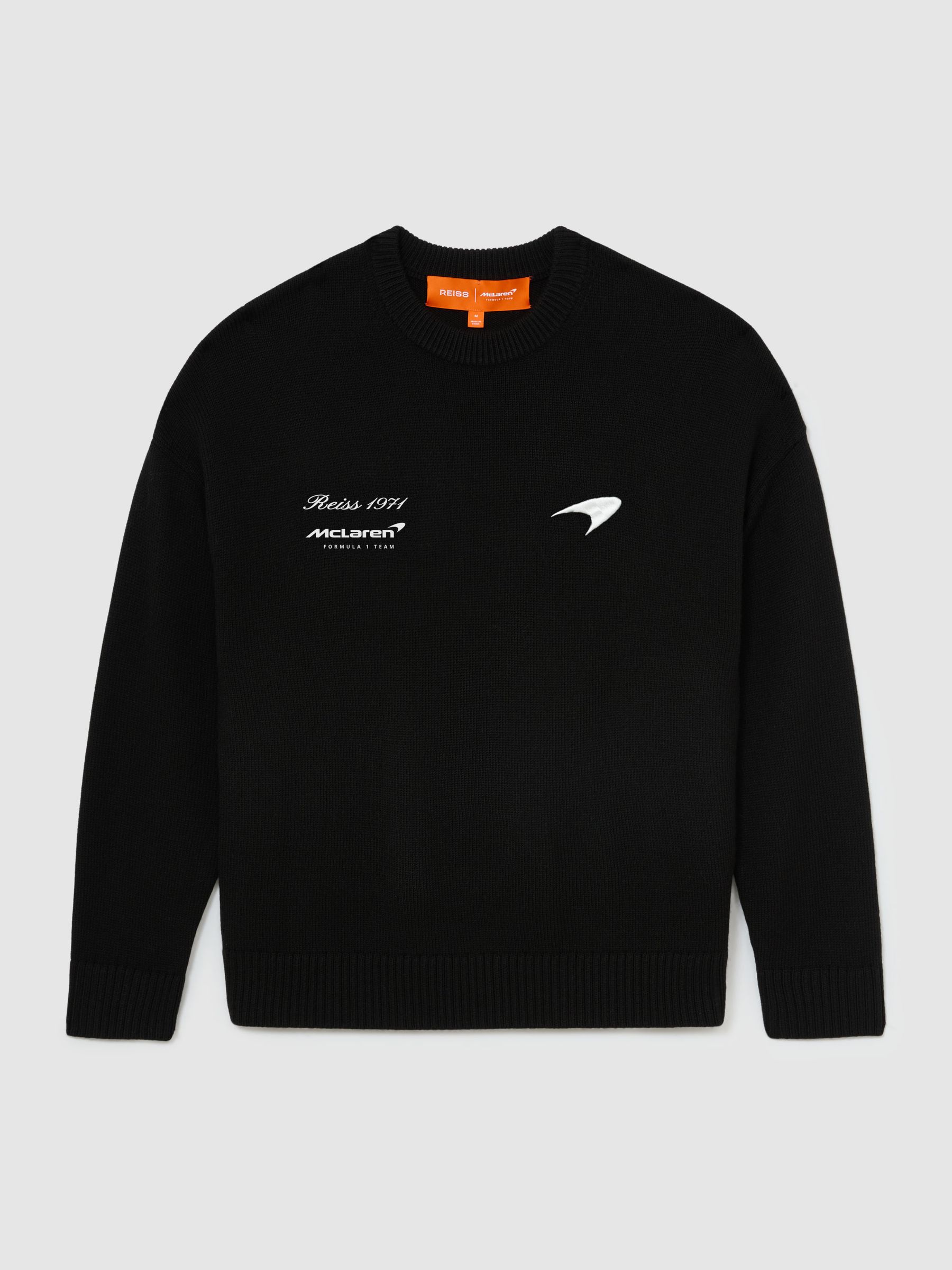 McLaren Racing Merino Motorsport Black Jumper in Black - Image 2 of 6 McLaren Racing Merino Motorsport Black Jumper in Black - Image 2 of 6