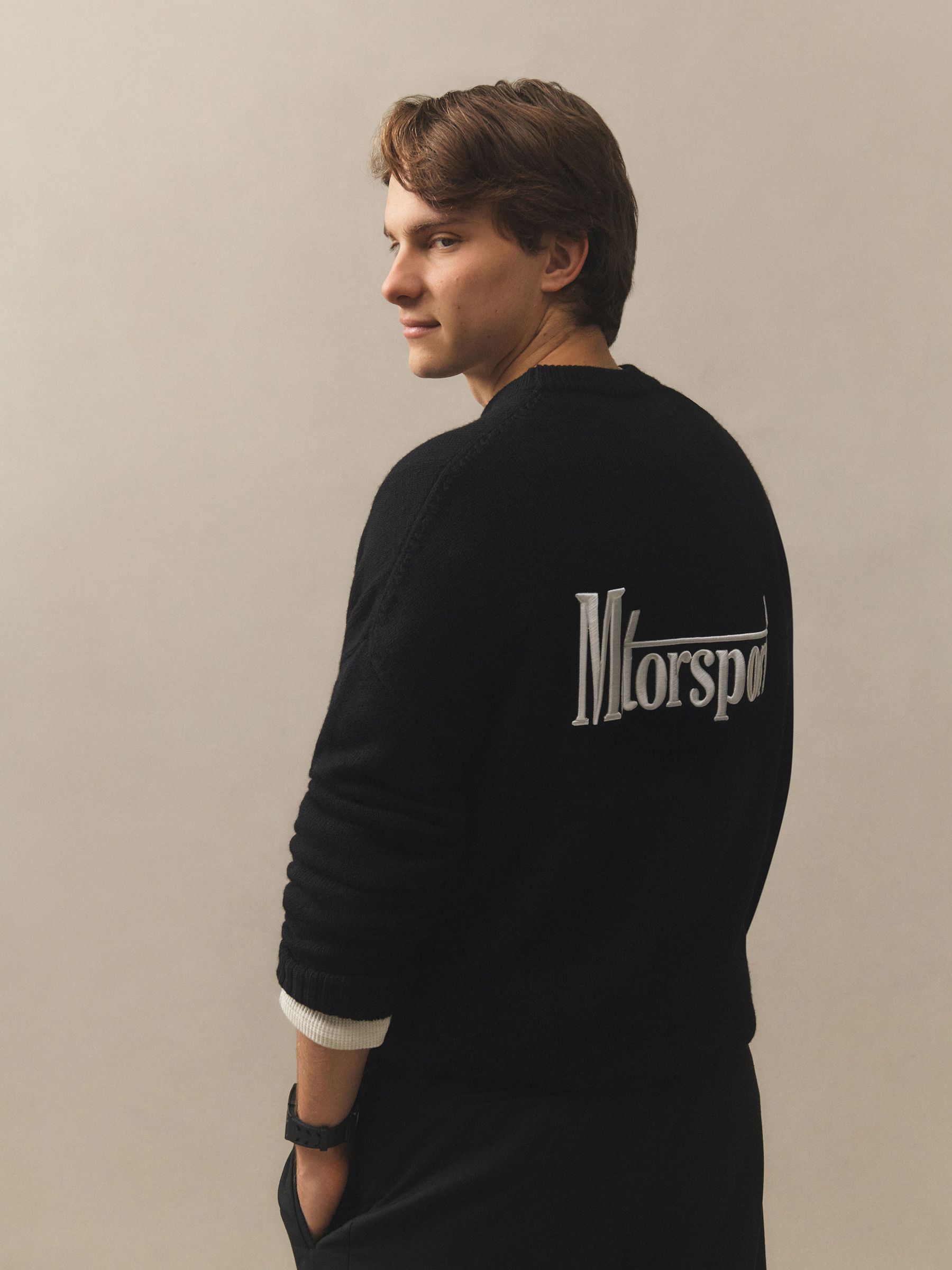 McLaren Racing Merino Motorsport Black Jumper in Black - Image 4 of 6