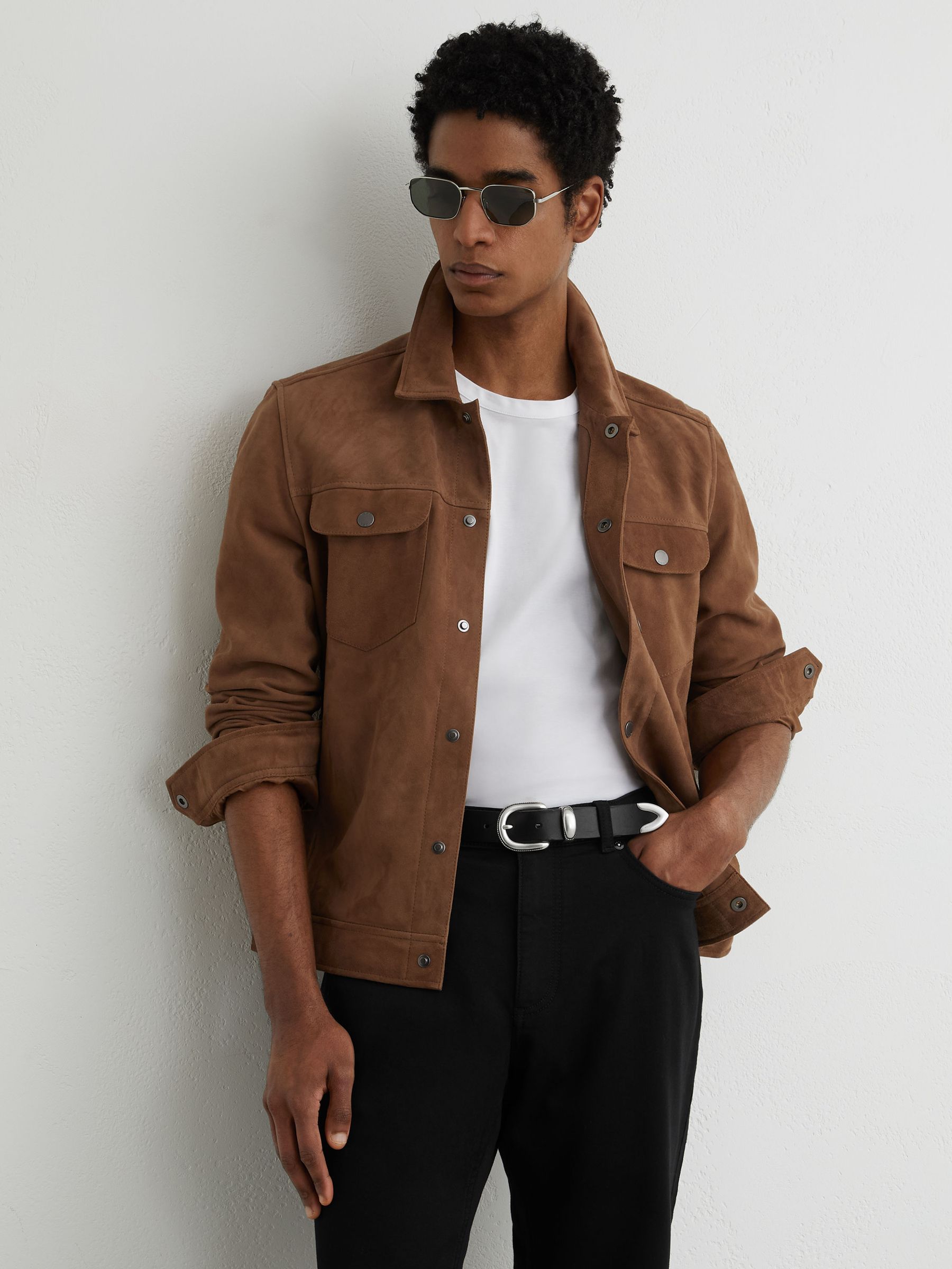 Soft-Stretch Straight-Leg Jeans in Solid Black - image 5