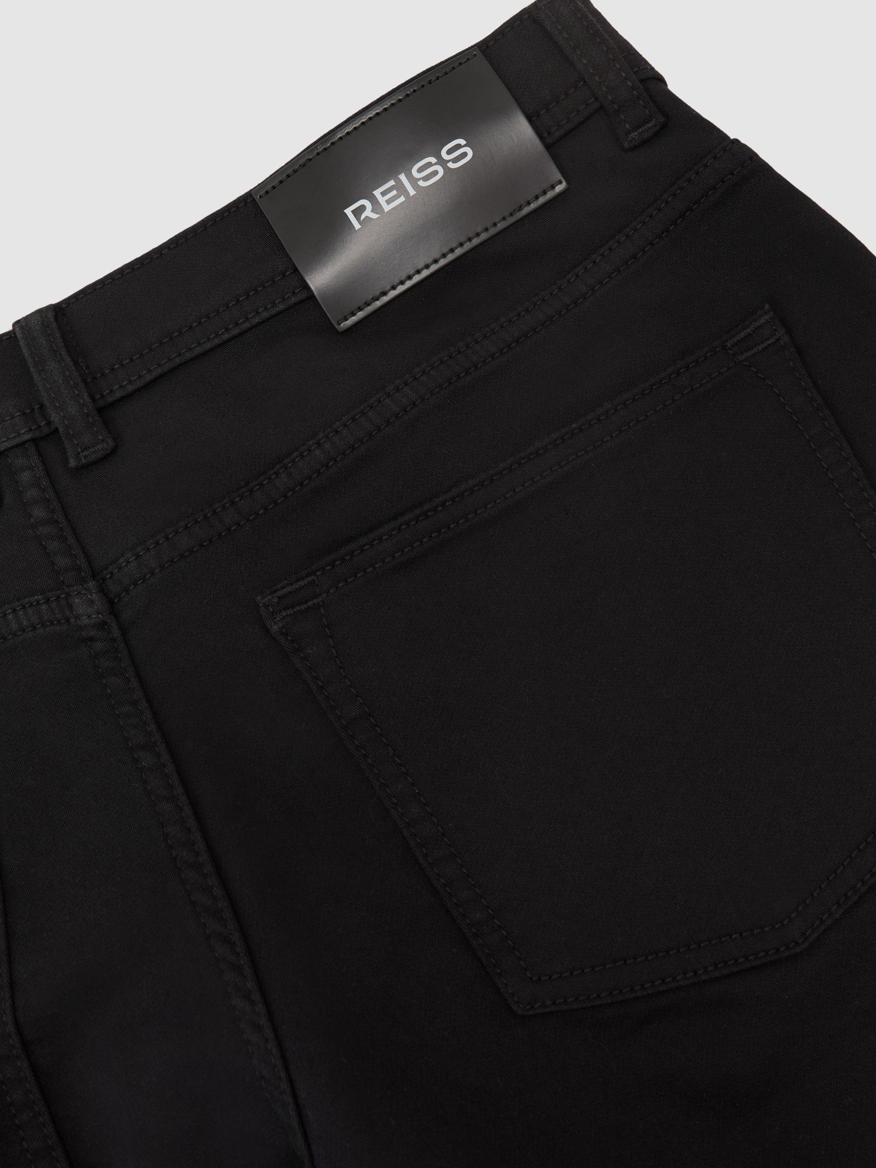 Soft-Stretch Straight-Leg Jeans in Solid Black - image 3