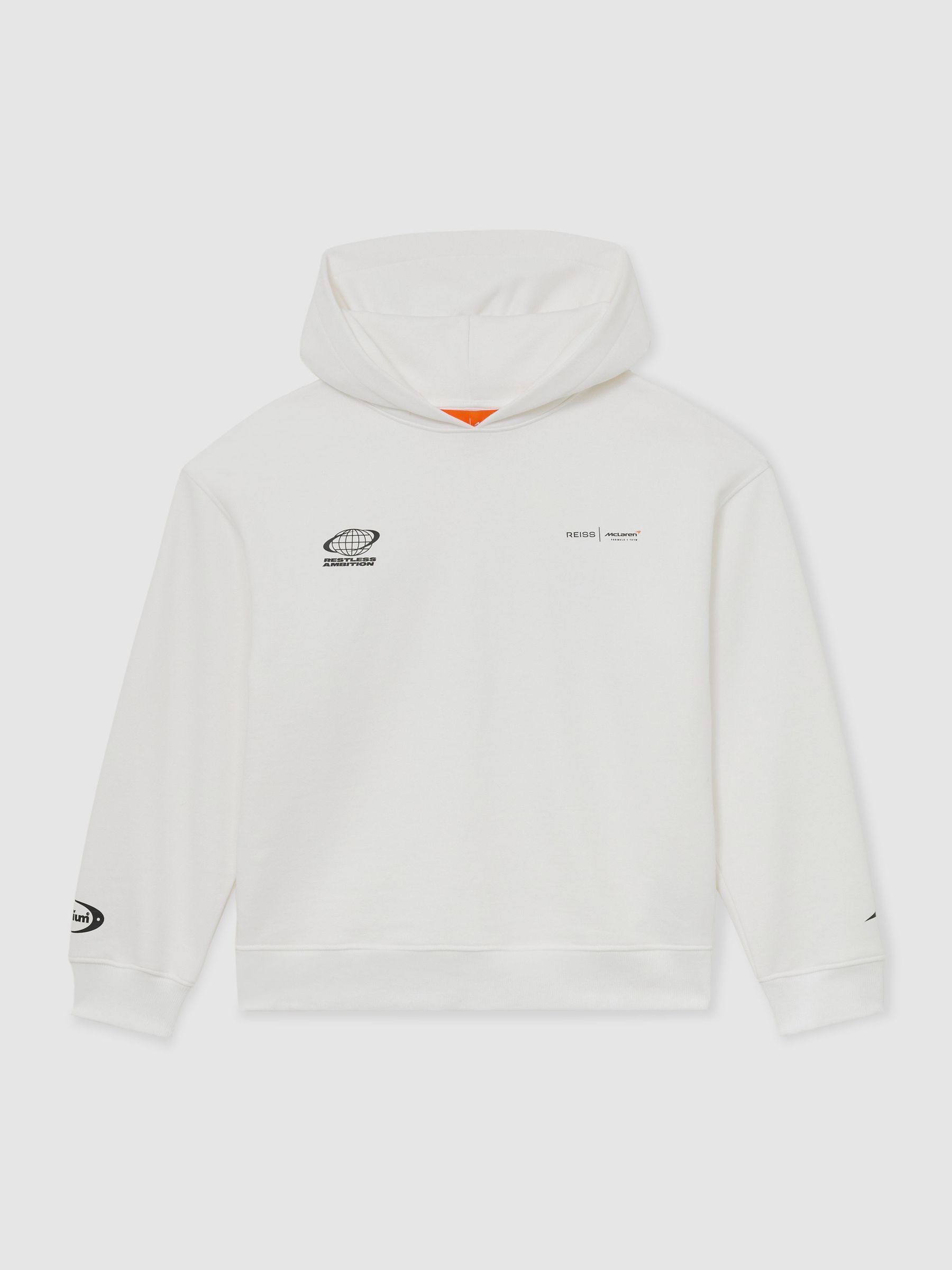 McLaren Racing Heavyweight Motif Hoodie Unisex-Fit in White - Image 2 of 7