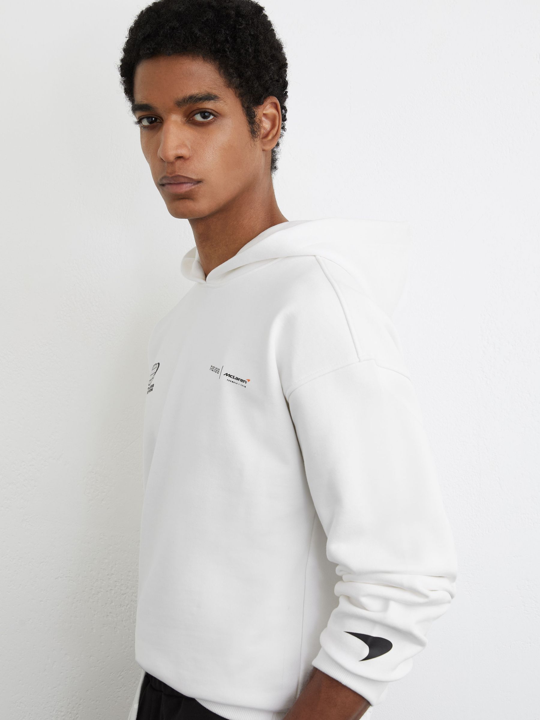 McLaren Racing Heavyweight Motif Hoodie Unisex-Fit in White - Image 4 of 7