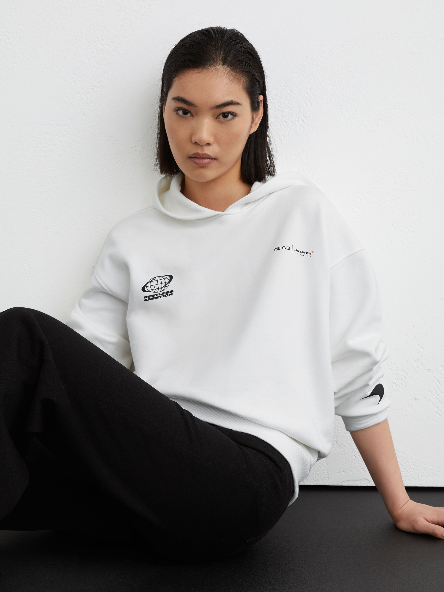 McLaren Racing Heavyweight Motif Hoodie Unisex-Fit in White - Image 5 of 7