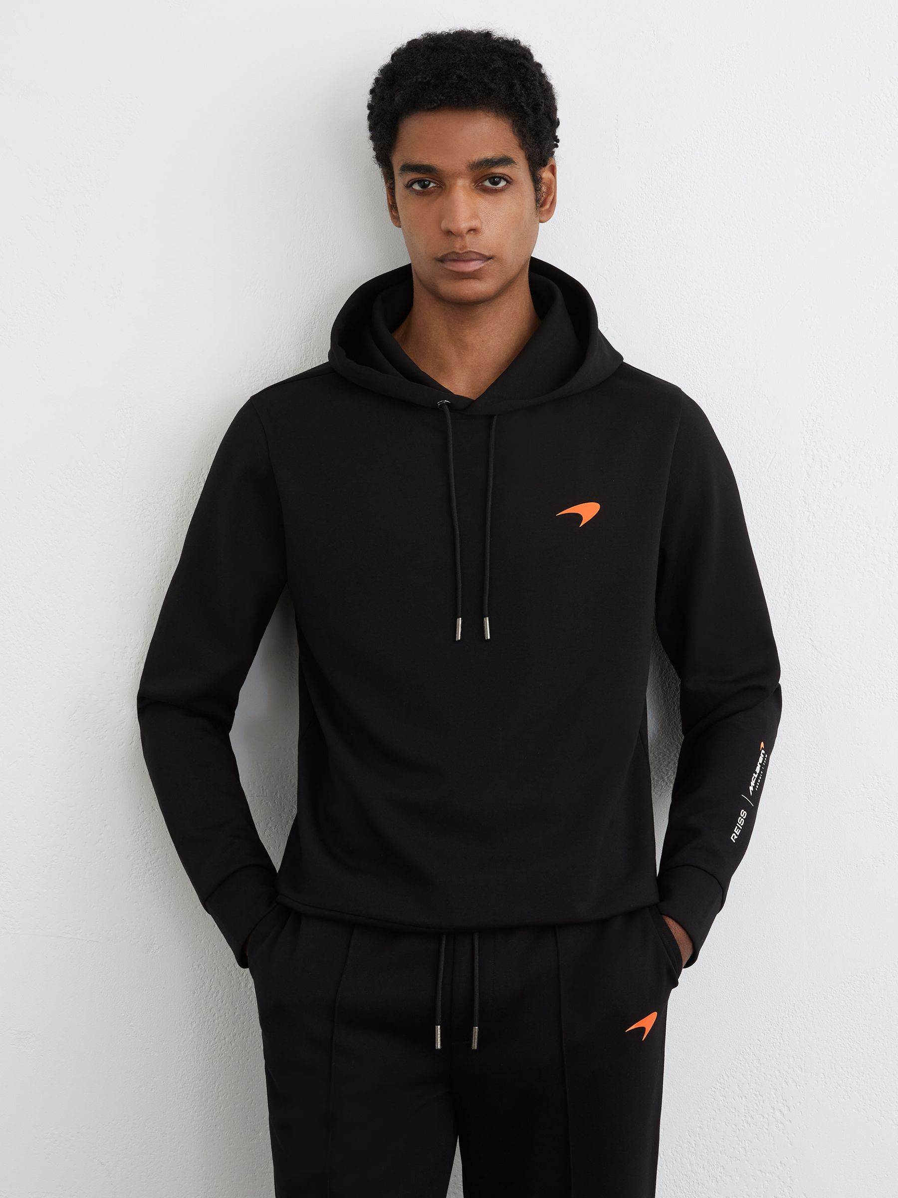 McLaren Black Racing Interlock Speedmark Hoodie in Black - Image 1 of 8
