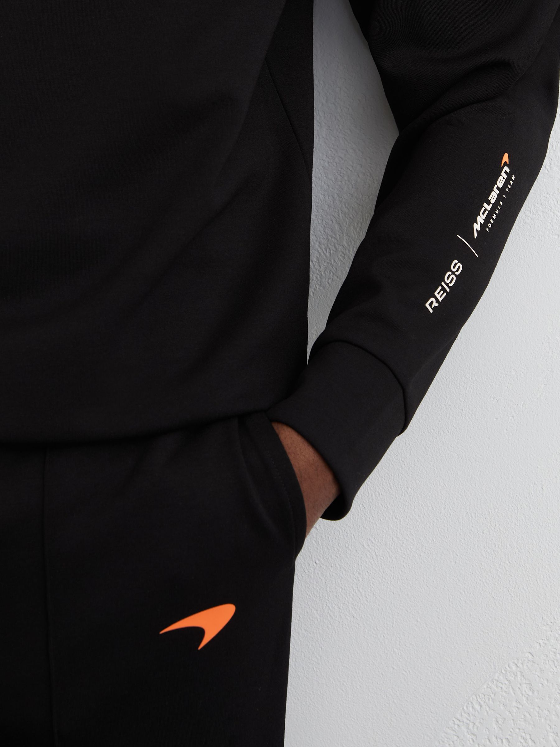 McLaren Black Racing Interlock Speedmark Hoodie in Black - Image 6 of 8