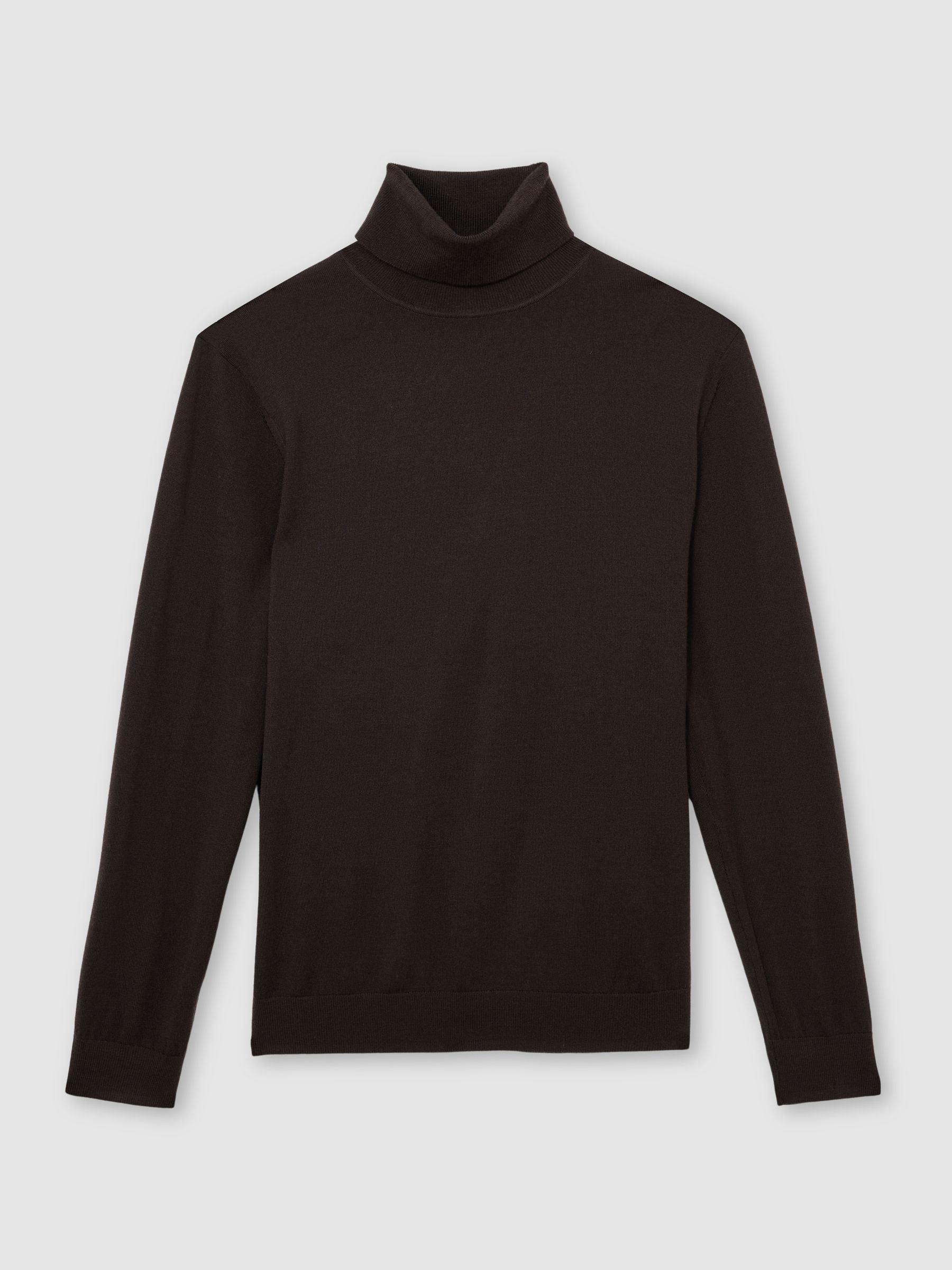 Wool Roll-Neck Jumper in Dark Brown - image 1