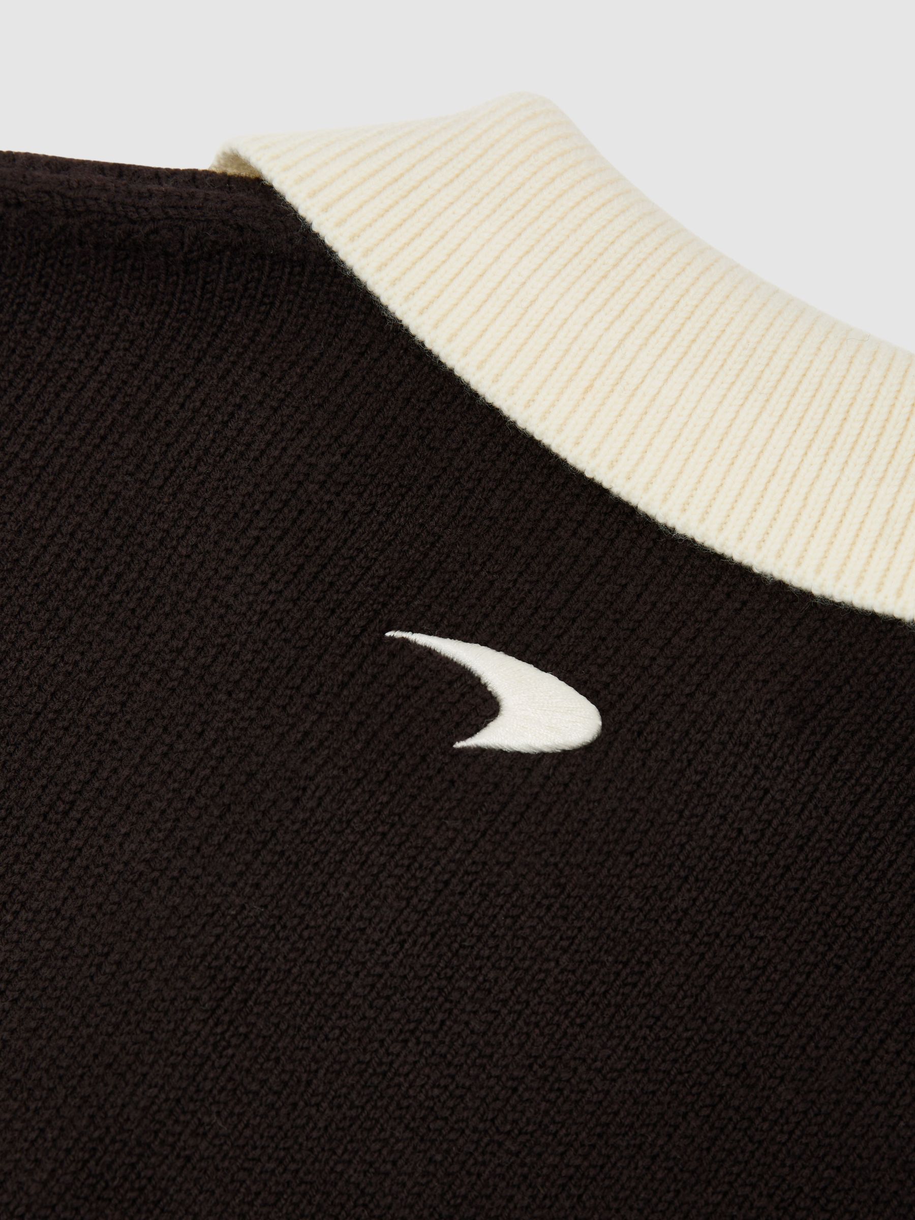 McLaren Racing Rugby Polo Jumper Unisex-Fit in Chocolate Brown / Off White - Image 7 of 7