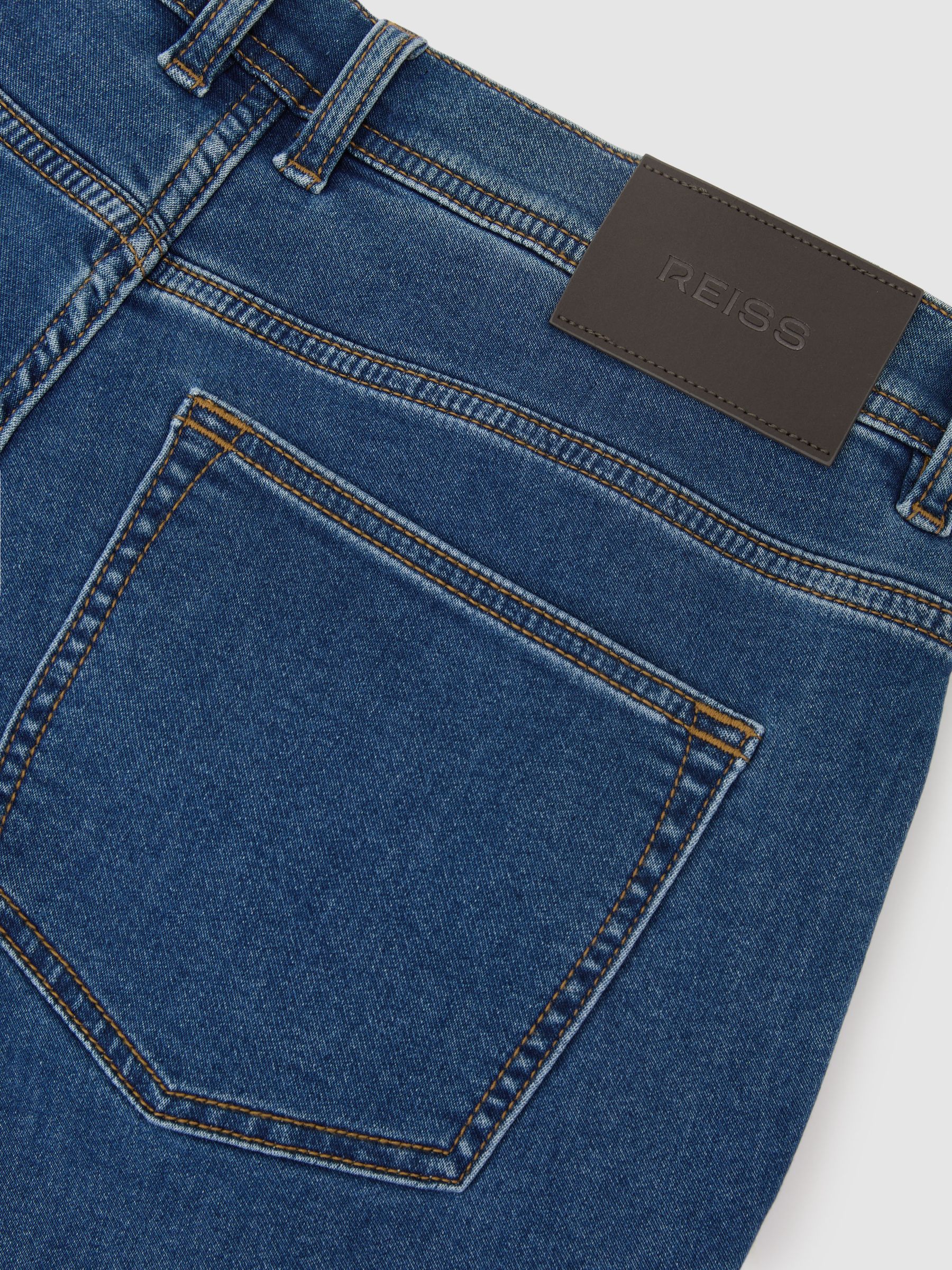 Soft-Stretch Straight-Leg Jeans in Dark Rinsed Blue Wash - image 3