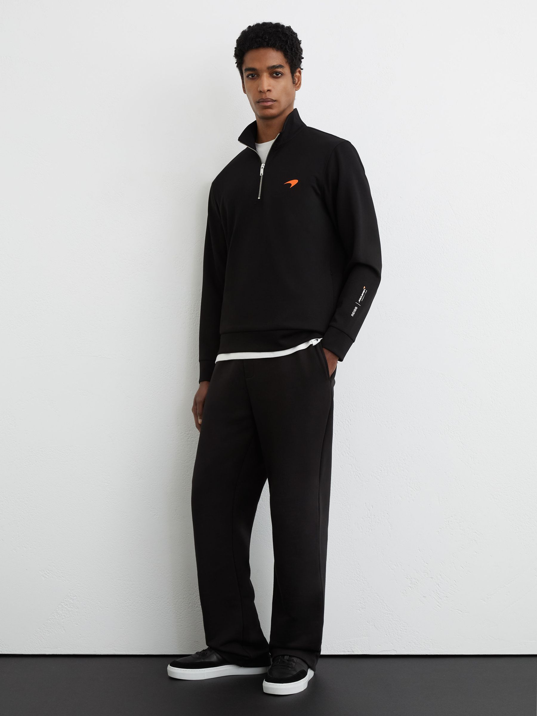 McLaren Racing Interlock Half-Zip Sweatshirt in Black - Image 3 of 7